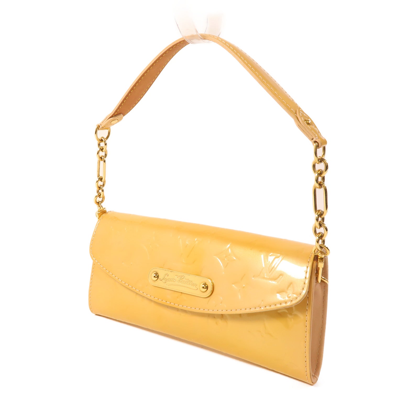 LOUIS VUITTON Vernis Sunset Boulevard金扣手挽袋