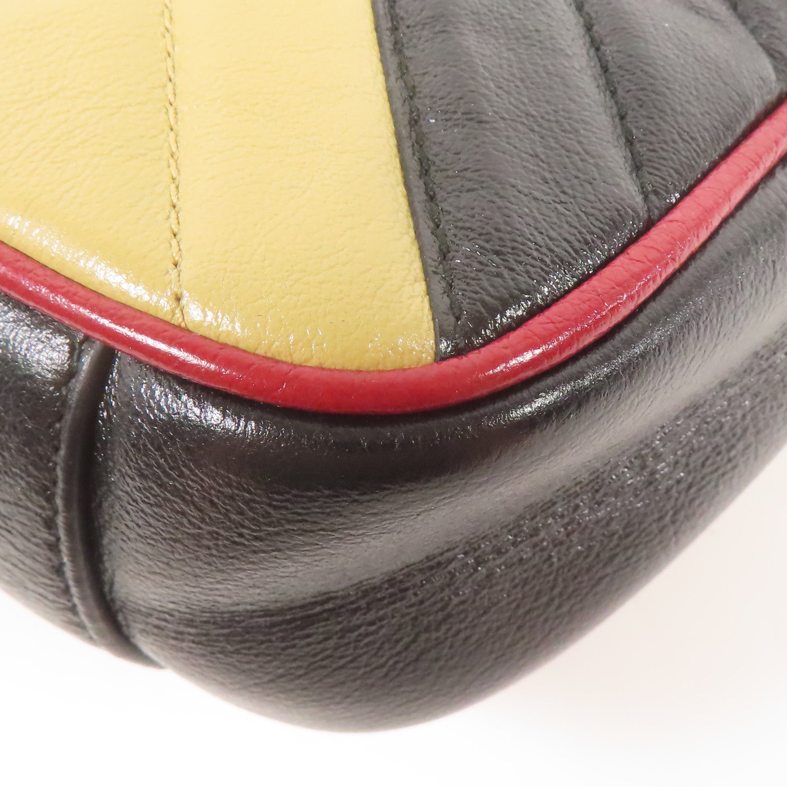 GUCCI GG GHW GG Marmont Shoulder Bag 446744 Calfskin Leather Beige/Black