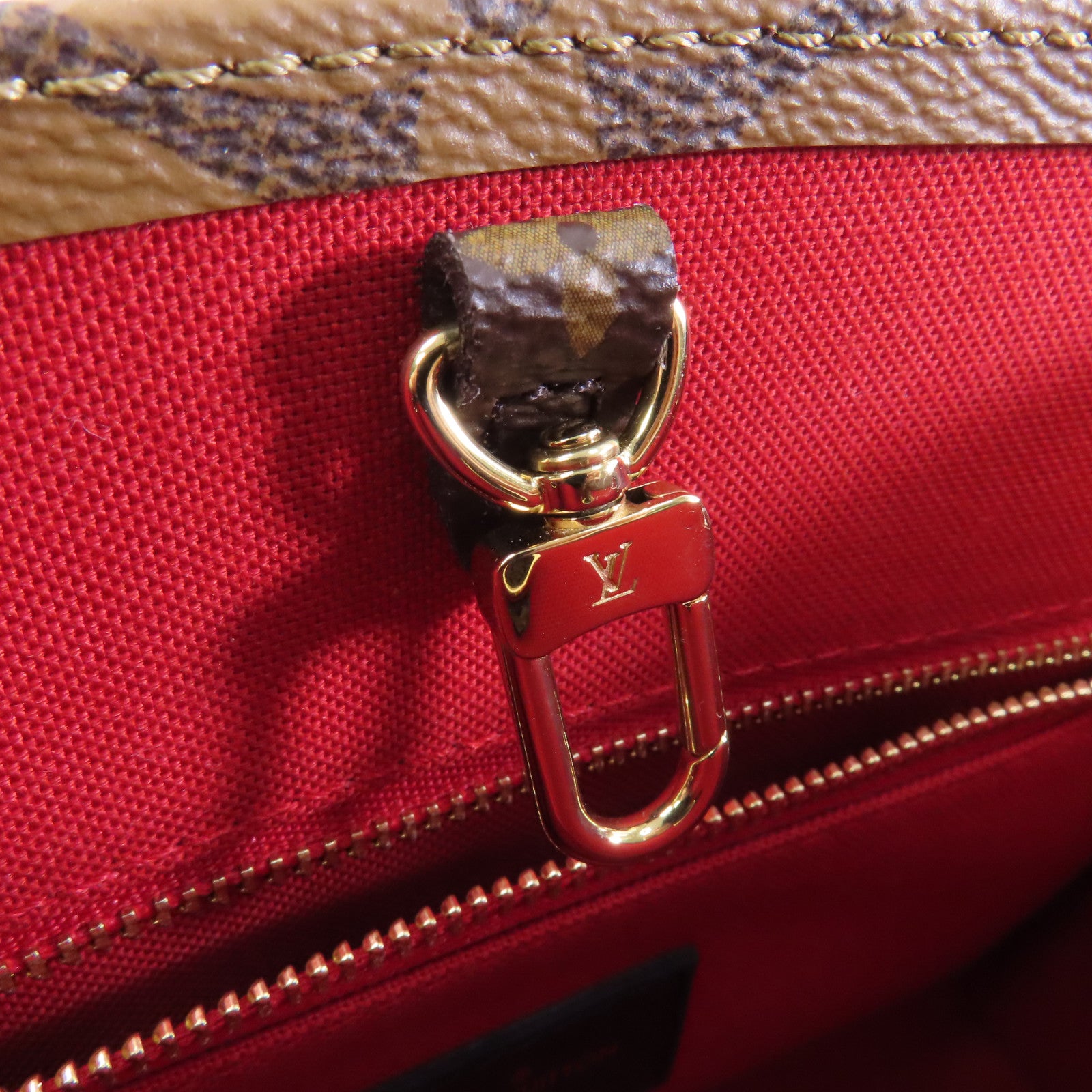 LOUIS VUITTON Monogram Giant OnTheGo PM金扣手挽肩背兩用袋啡色