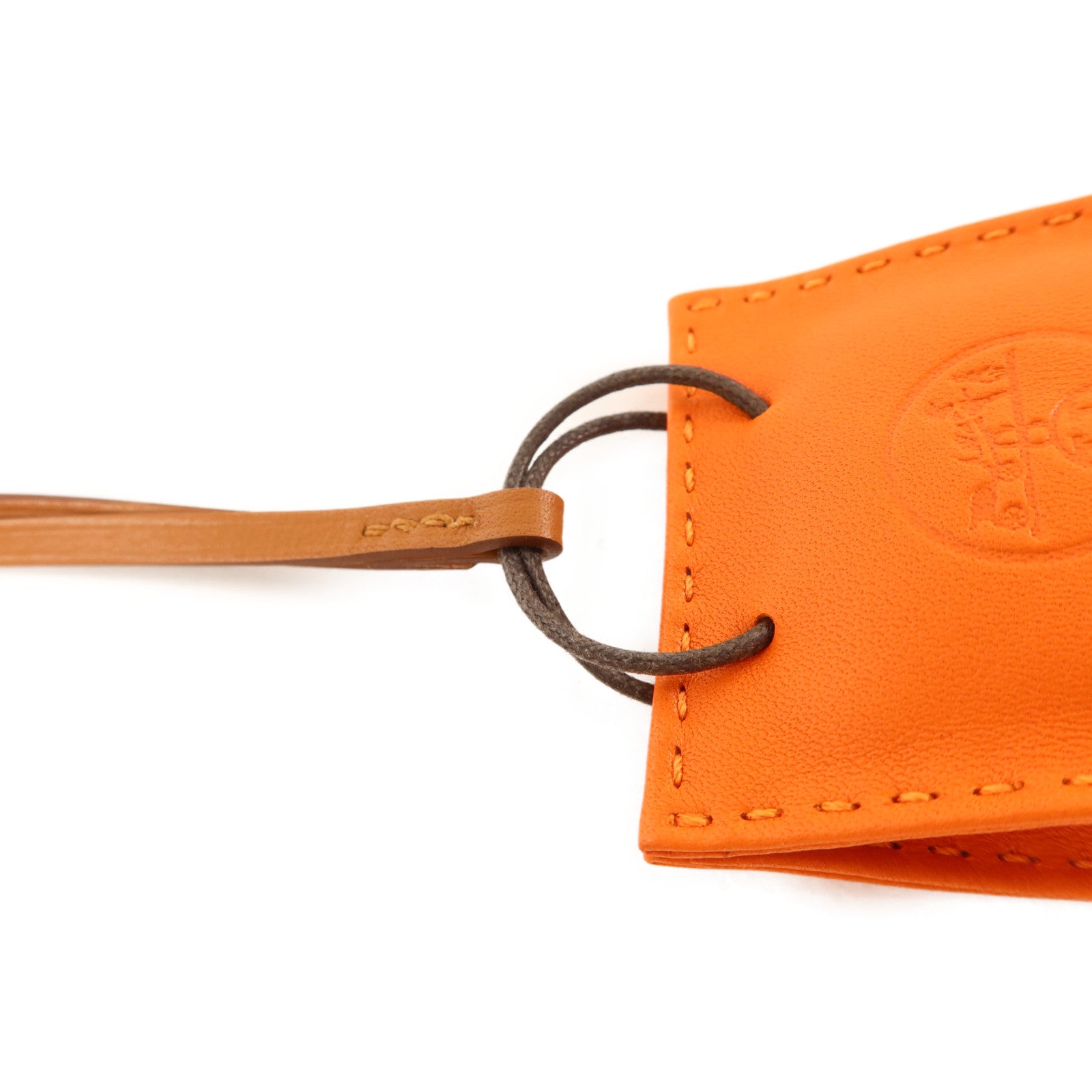 HERMES Milo皮革/Swift皮革Sac Orange Bag Charm掛飾Orange