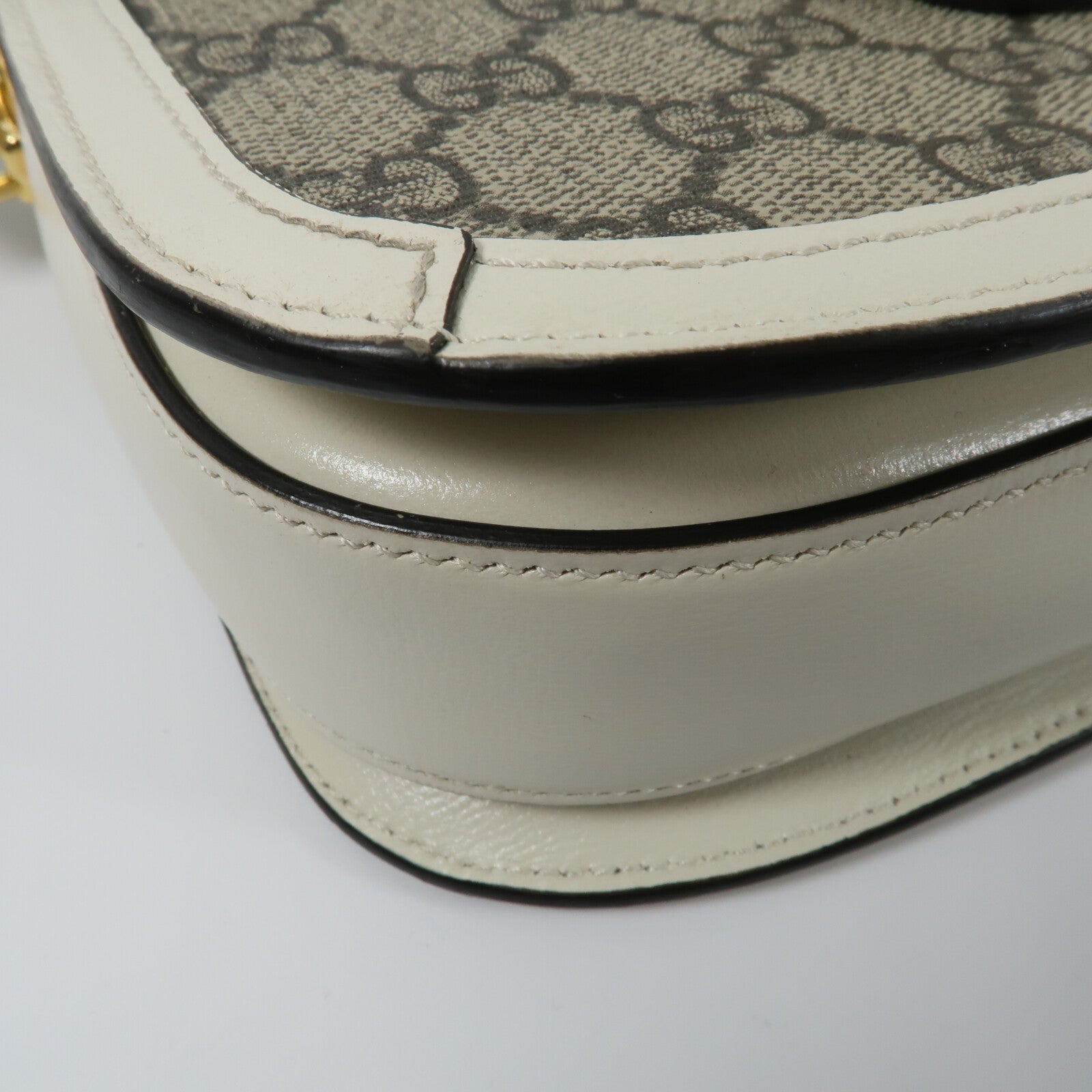 GUCCI 塗層帆布Horsebit 1955 Medium Shoulder Bag肩背袋