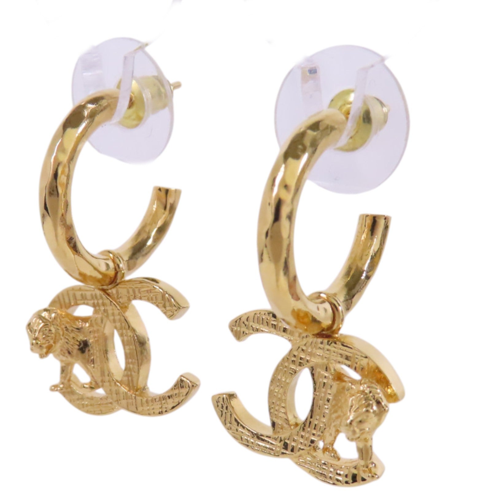 CHANEL 金屬CC Earrings金扣耳環