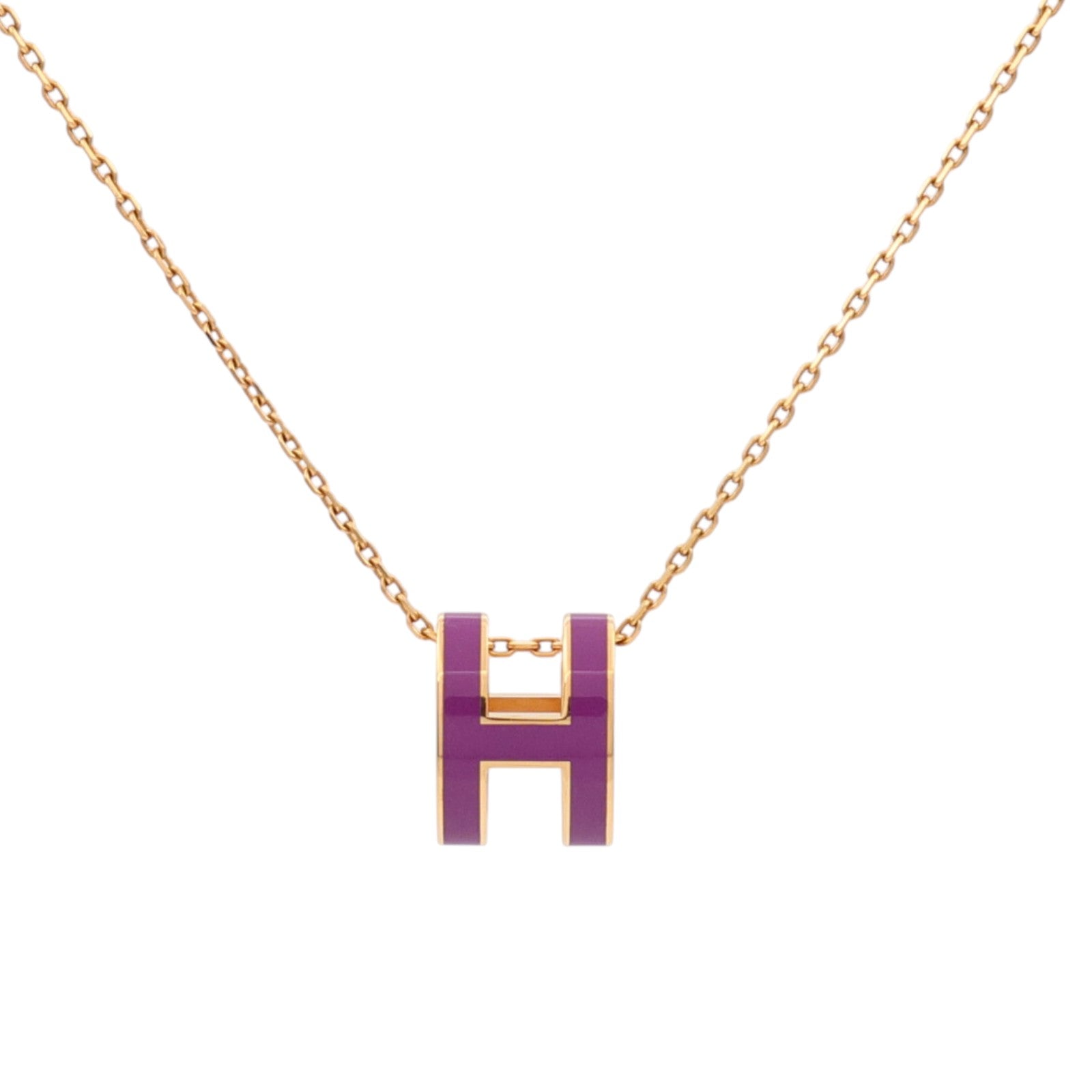 HERMES 金屬/琺瑯Pop H項鍊Anemone