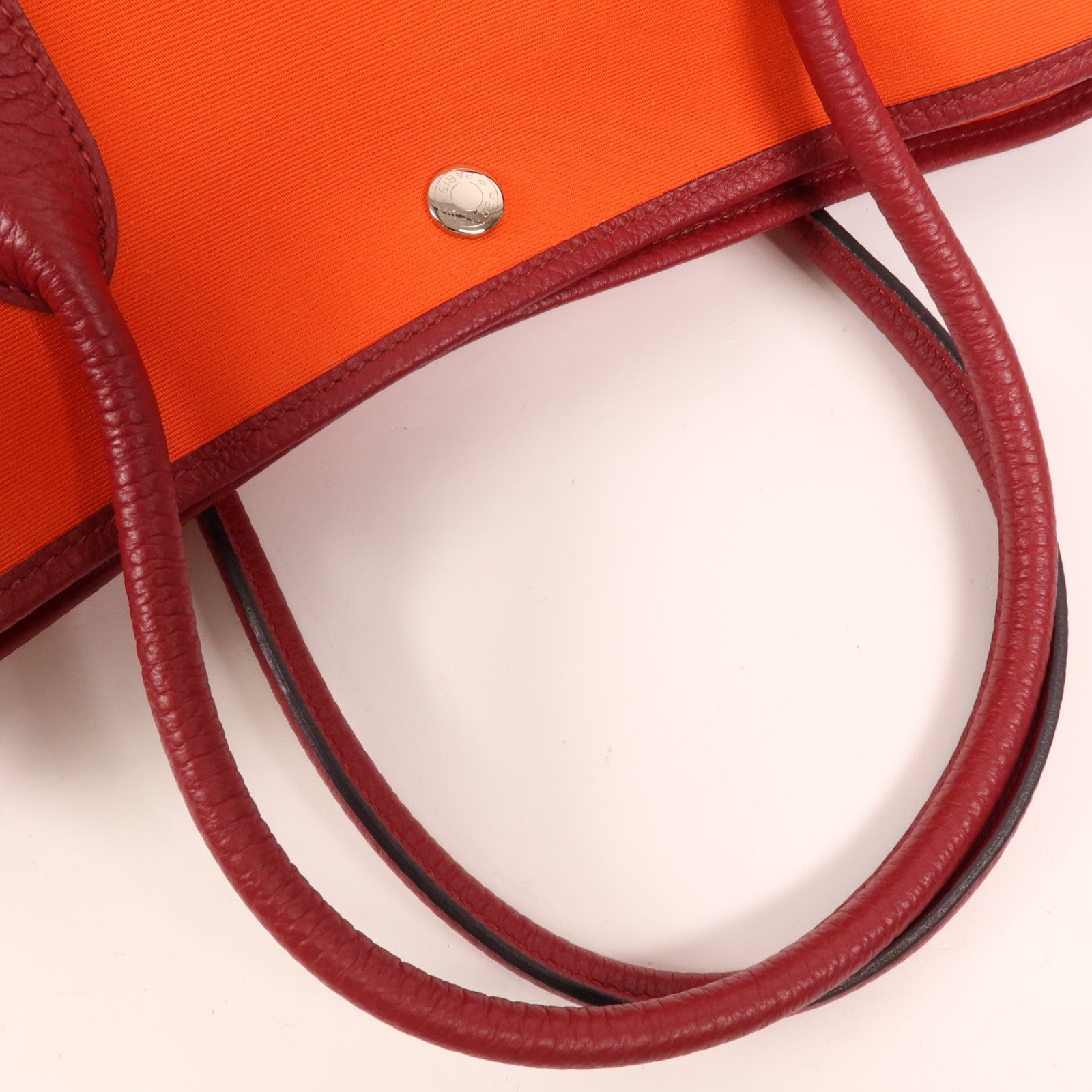 HERMES 帆布Garden Party PM銀扣手挽袋