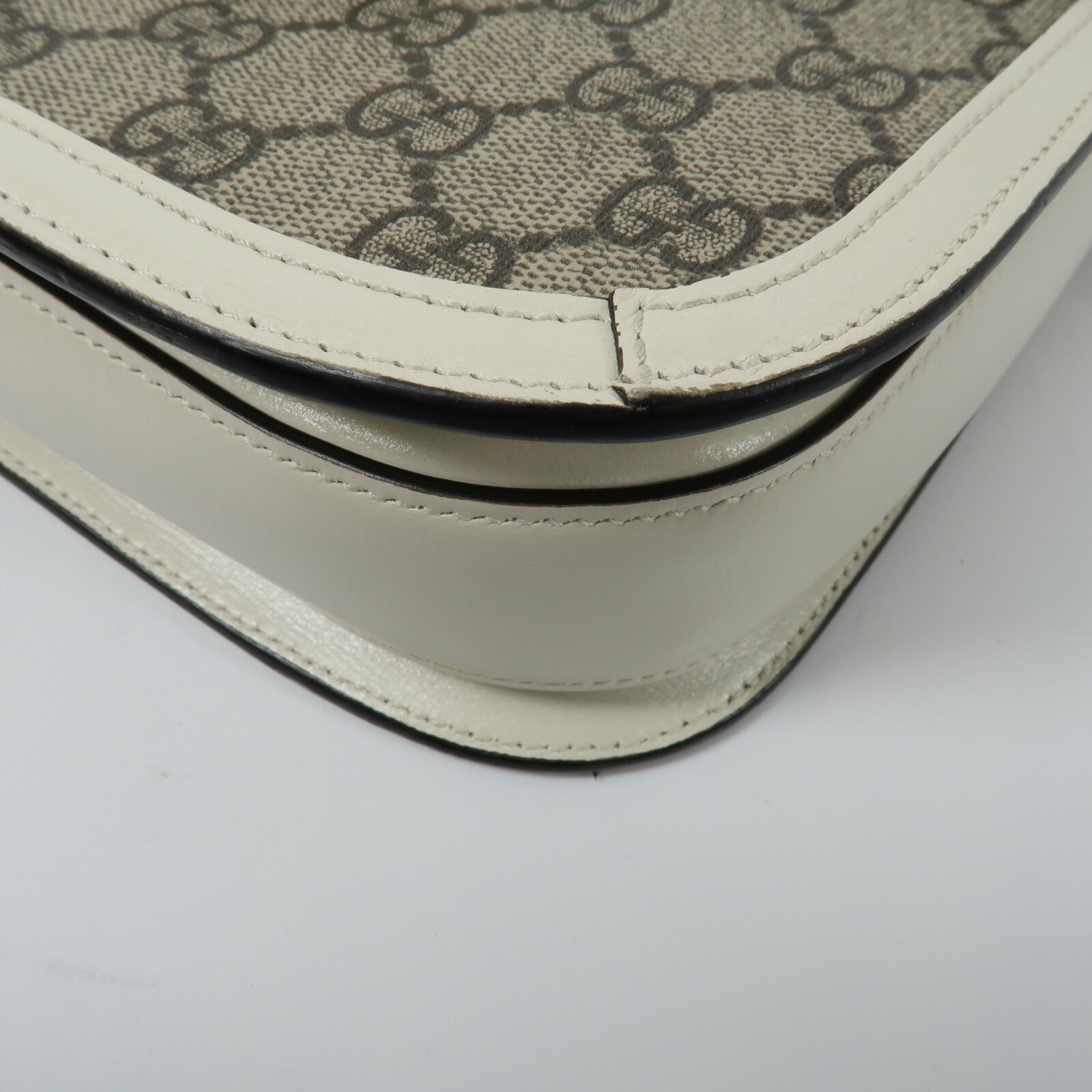 GUCCI 塗層帆布Horsebit 1955 Medium Shoulder Bag肩背袋