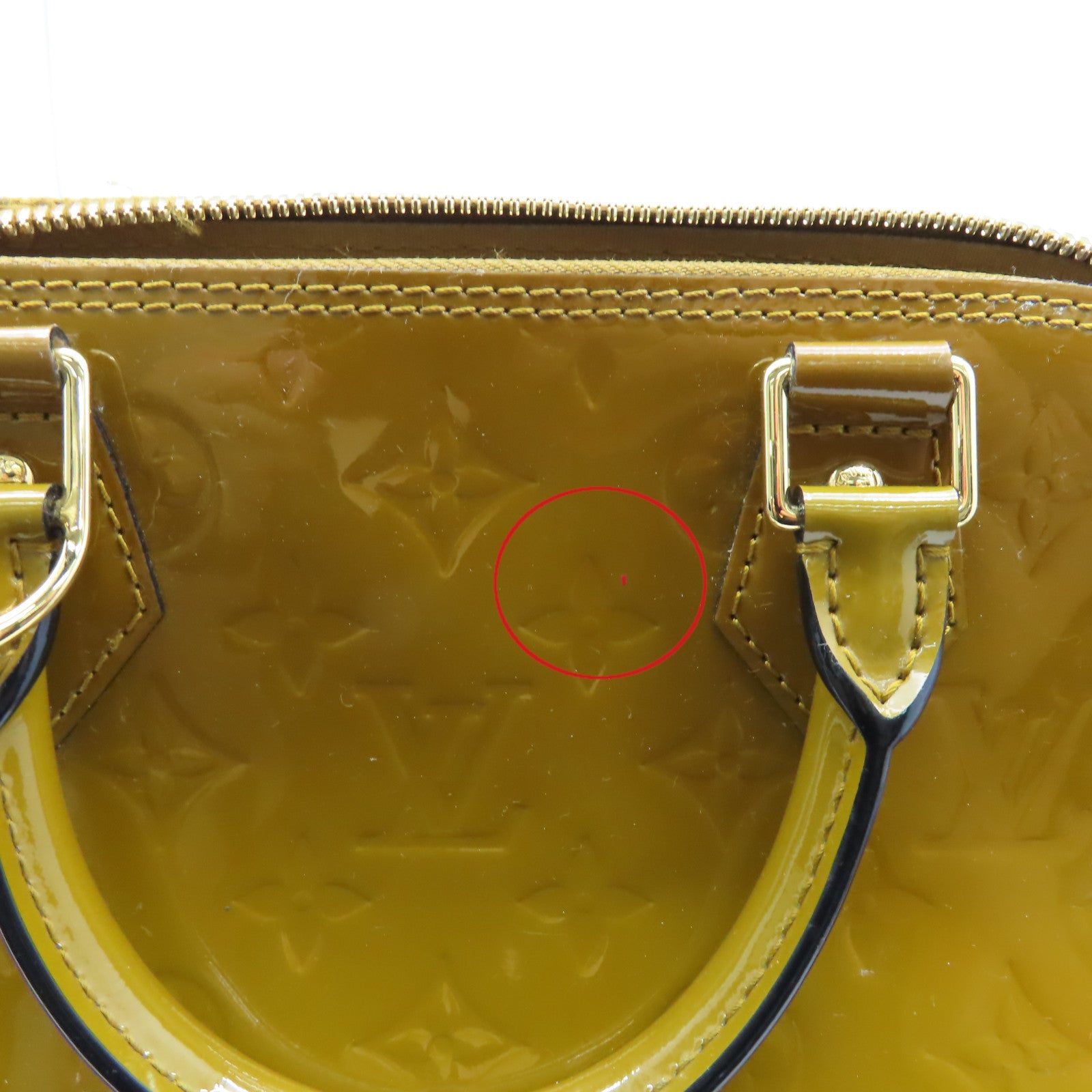 LOUIS VUITTON 【激減優惠】Vernis Alma PM Hand Bag金扣手挽袋金棕色