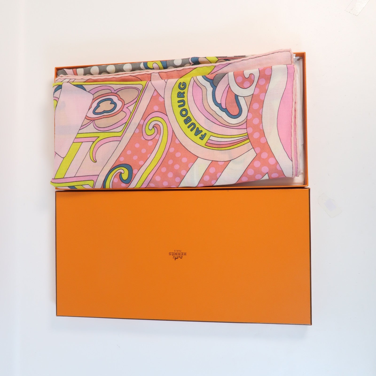 HERMES 羊絨Scarf圍巾Pink