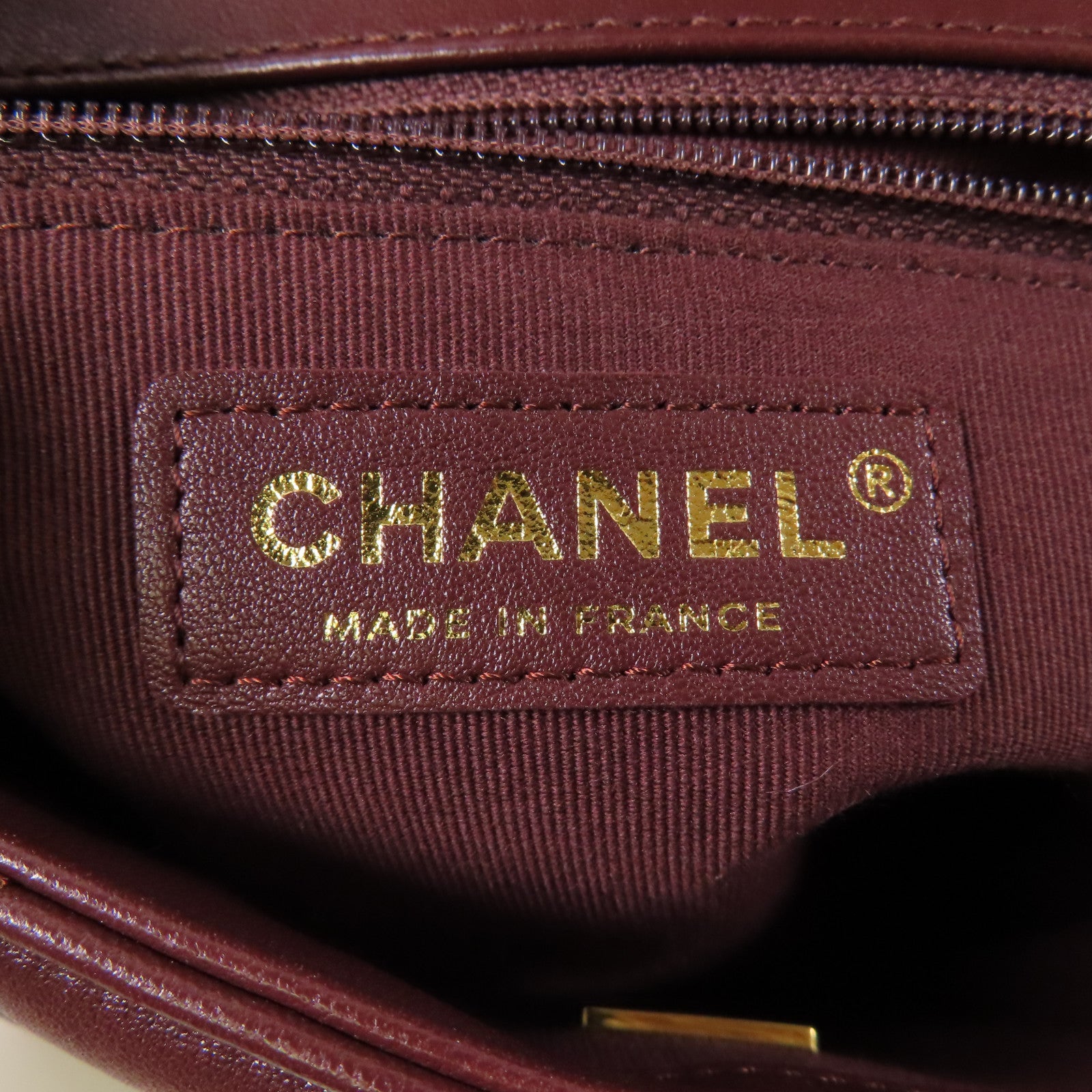 CHANEL CC GHW Chain Shoulder Bag Lambskin Leather Brown