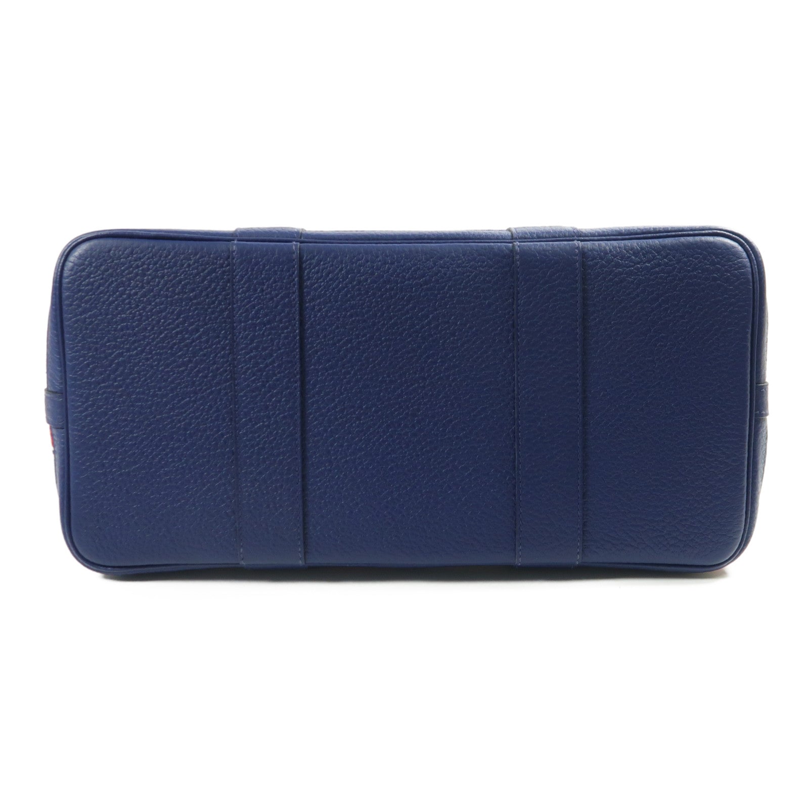 HERMES Toile H Garden Party PM Pocket銀扣手挽肩背兩用袋Bleu Saphir