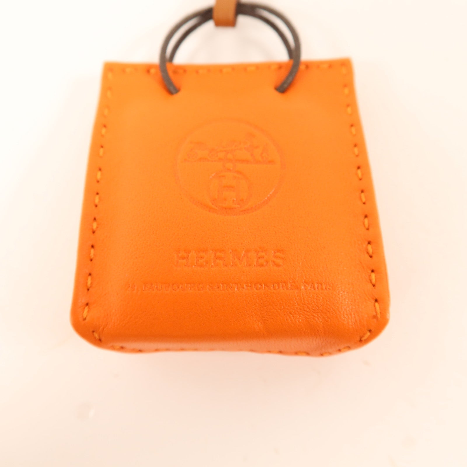 HERMES Milo皮革/Swift皮革Sac Orange Bag Charm掛飾Orange