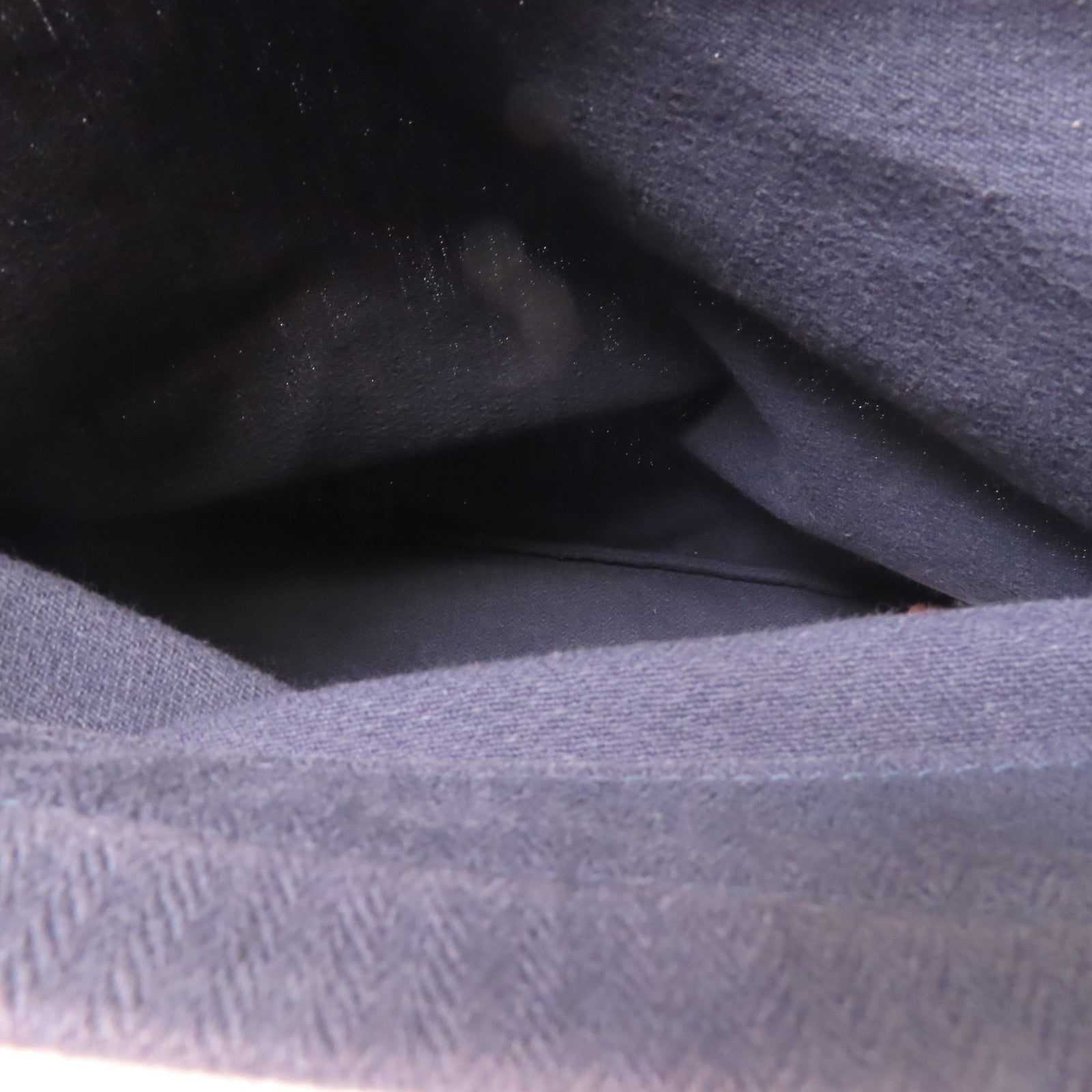 HERMES 棉質/牛皮皮革Aline銀扣肩背袋深藍色