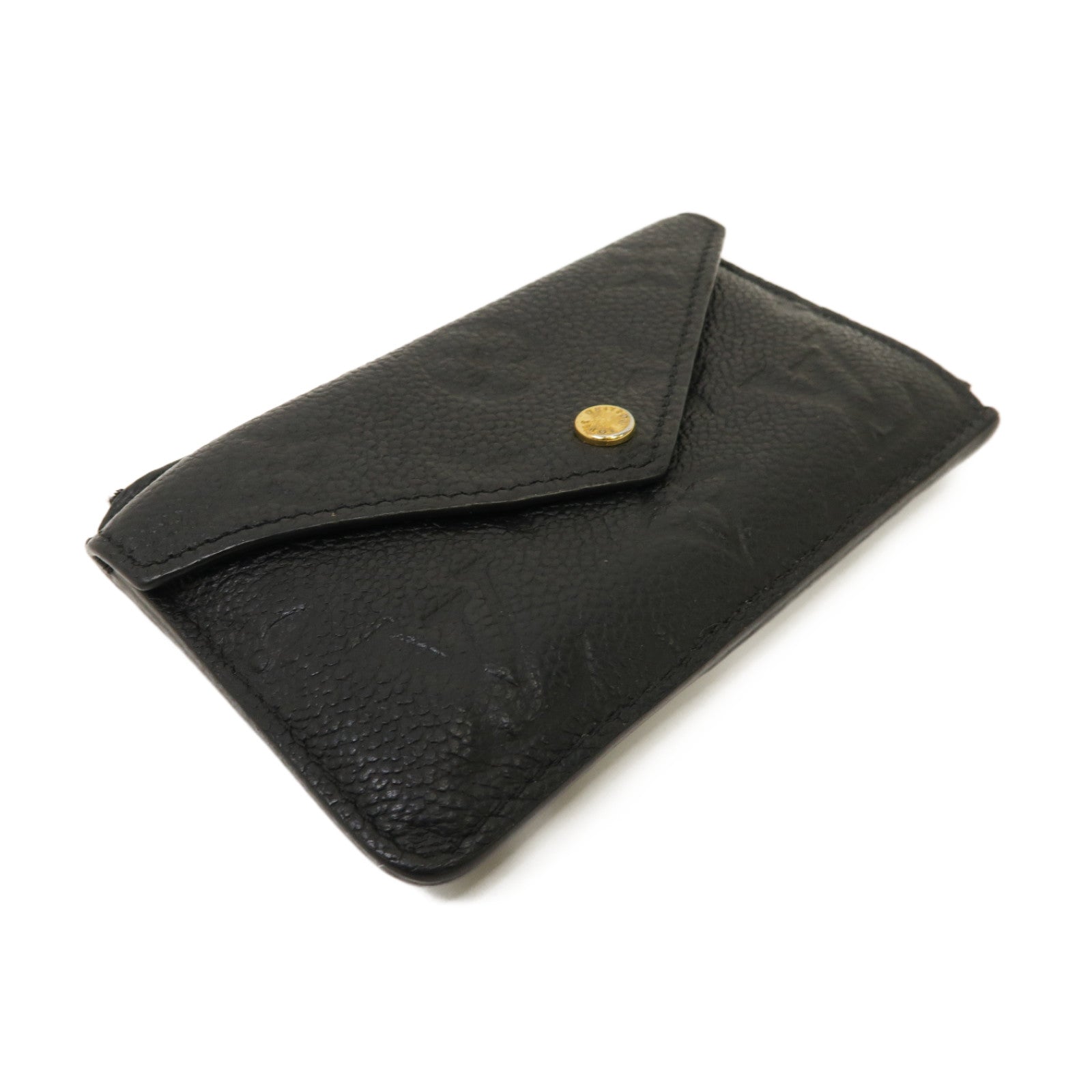 LOUIS VUITTON Monogram Empreinte Recto Verso金扣卡片套黑色
