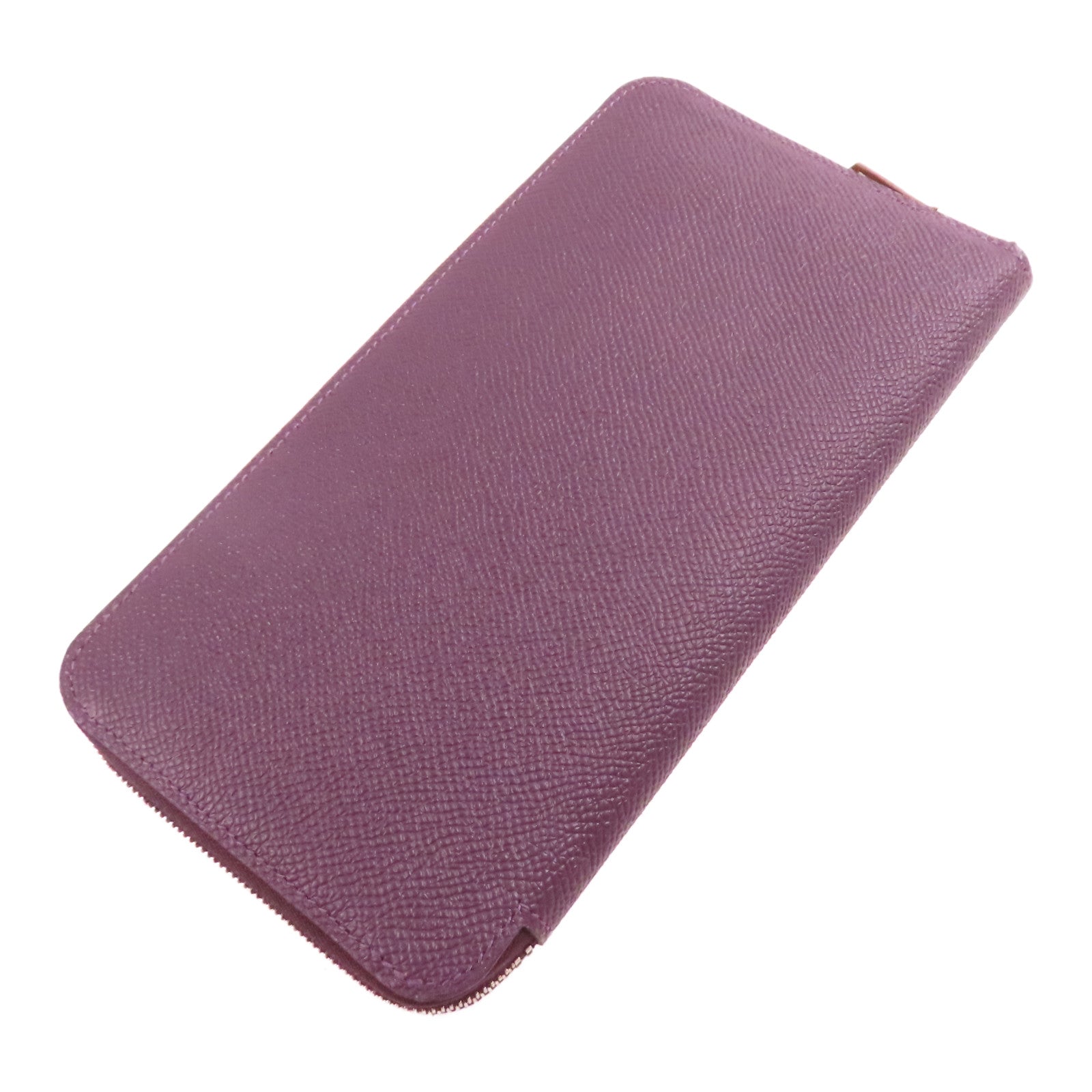 HERMES Epsom皮革Silk In Long Wallet銀扣長錢包55 Rouge H