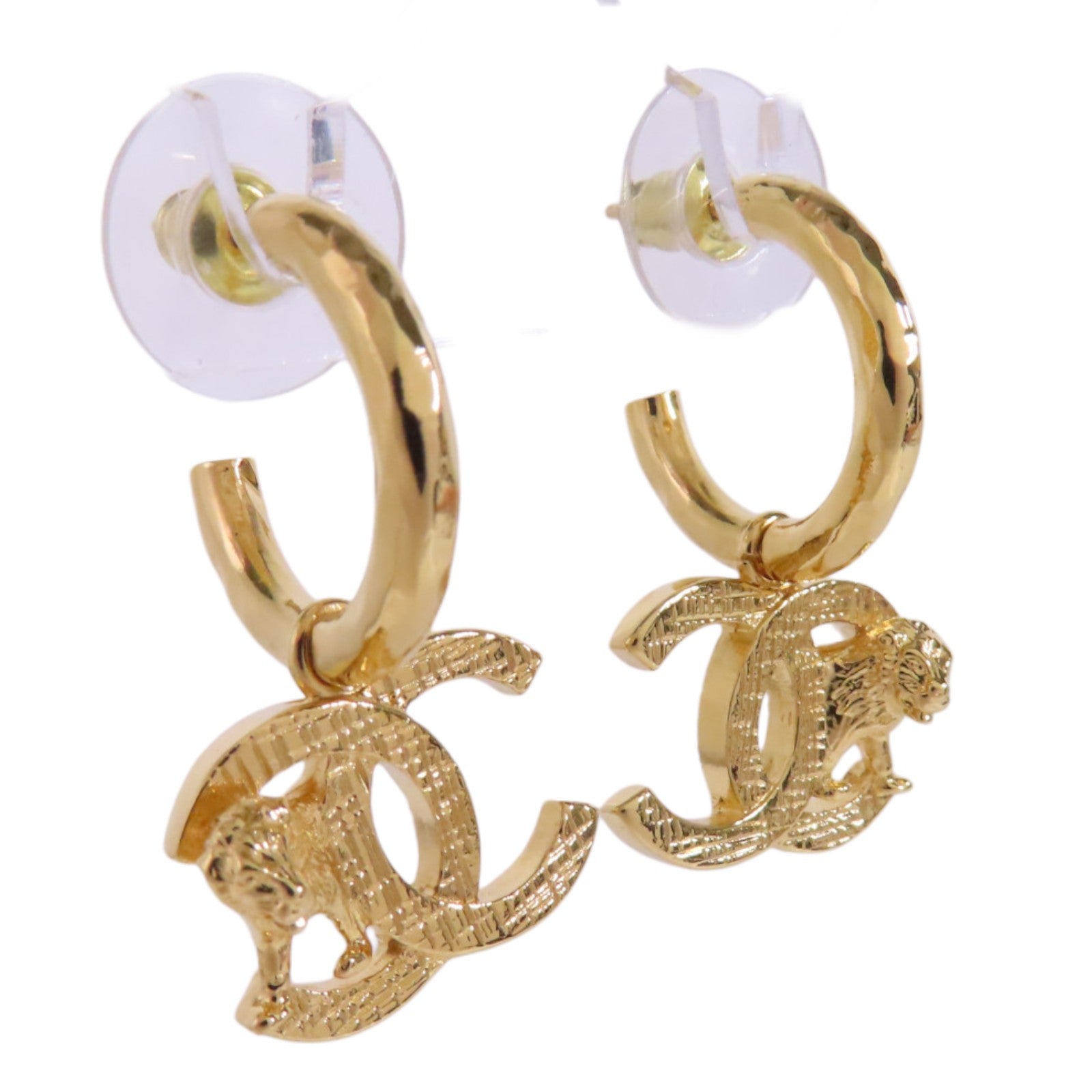 CHANEL 金屬CC Earrings金扣耳環
