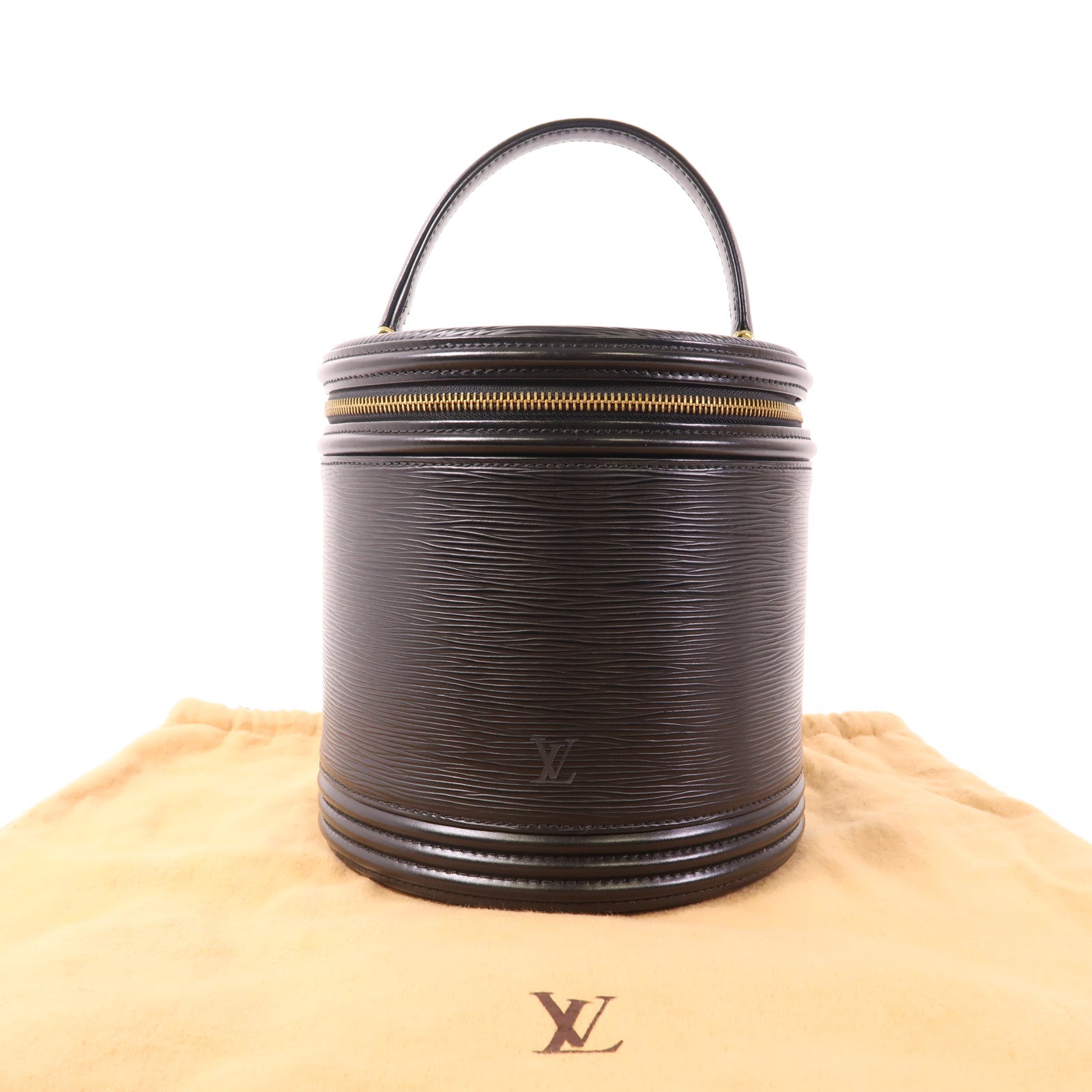 LOUIS VUITTON LV GHW Vintage Cannes Handbag Epi Leather Black