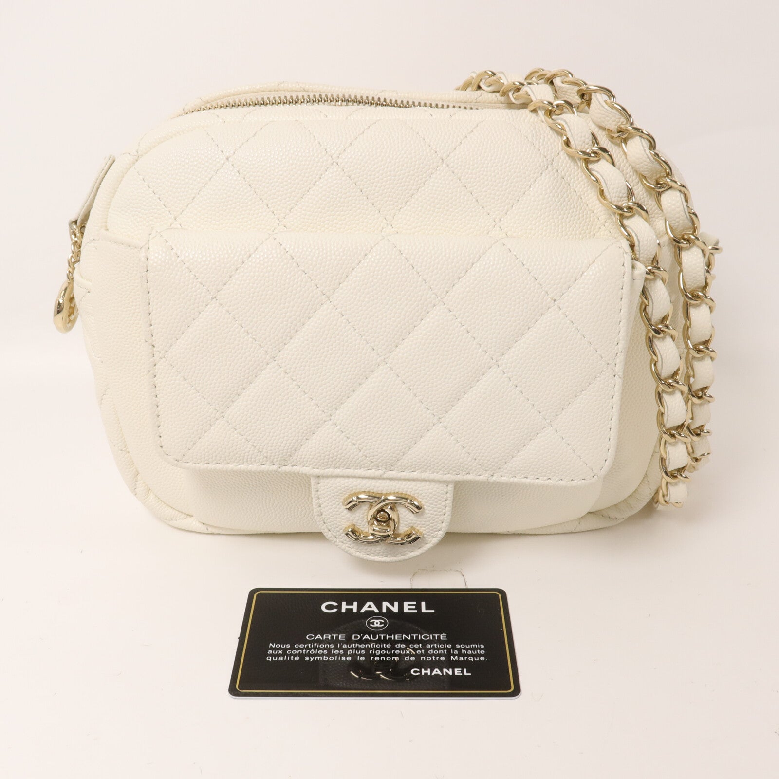 CHANEL 牛皮皮革Chain Shoulder鏈帶肩背袋