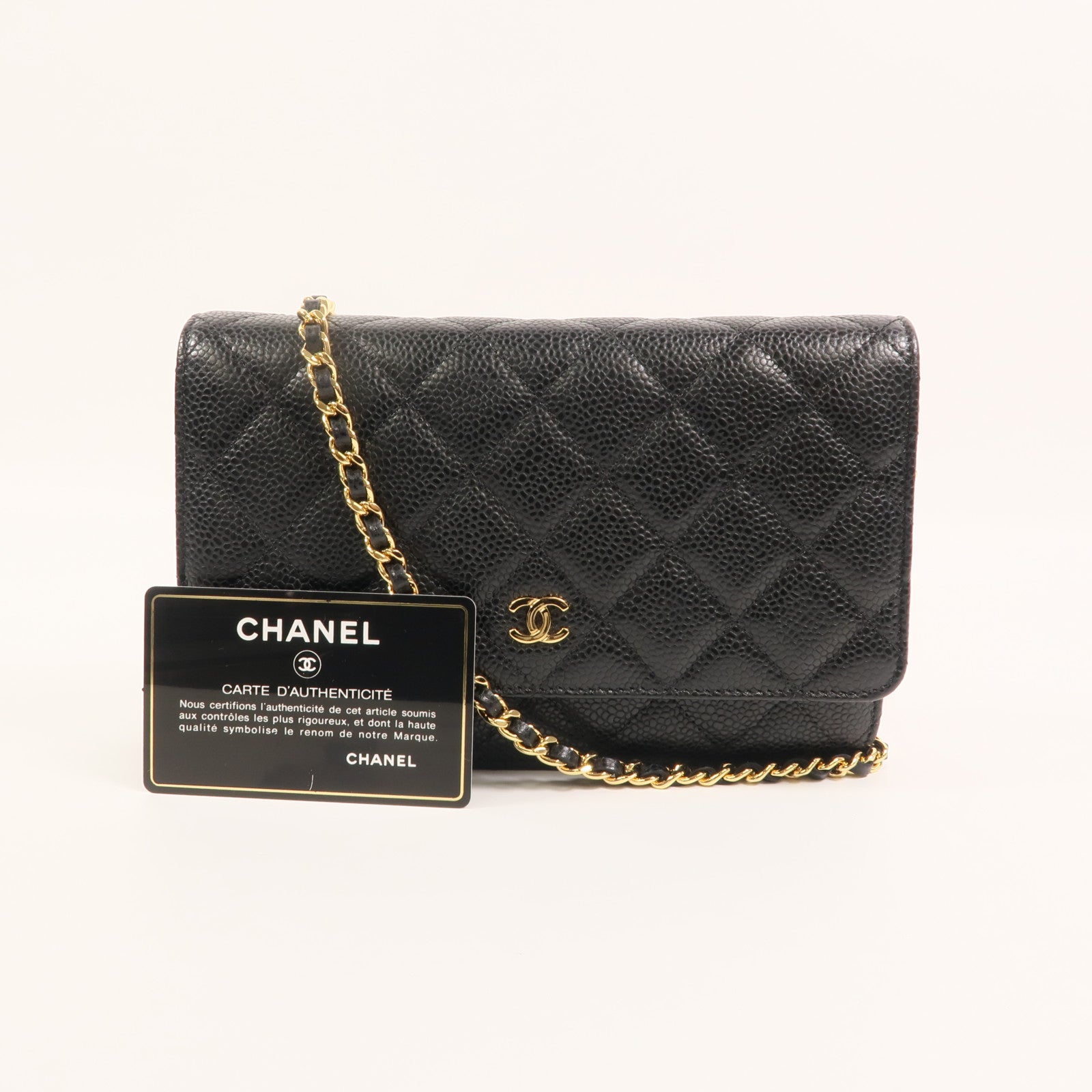 CHANEL 牛皮皮革WOC Wallet On Chain鏈帶肩背袋