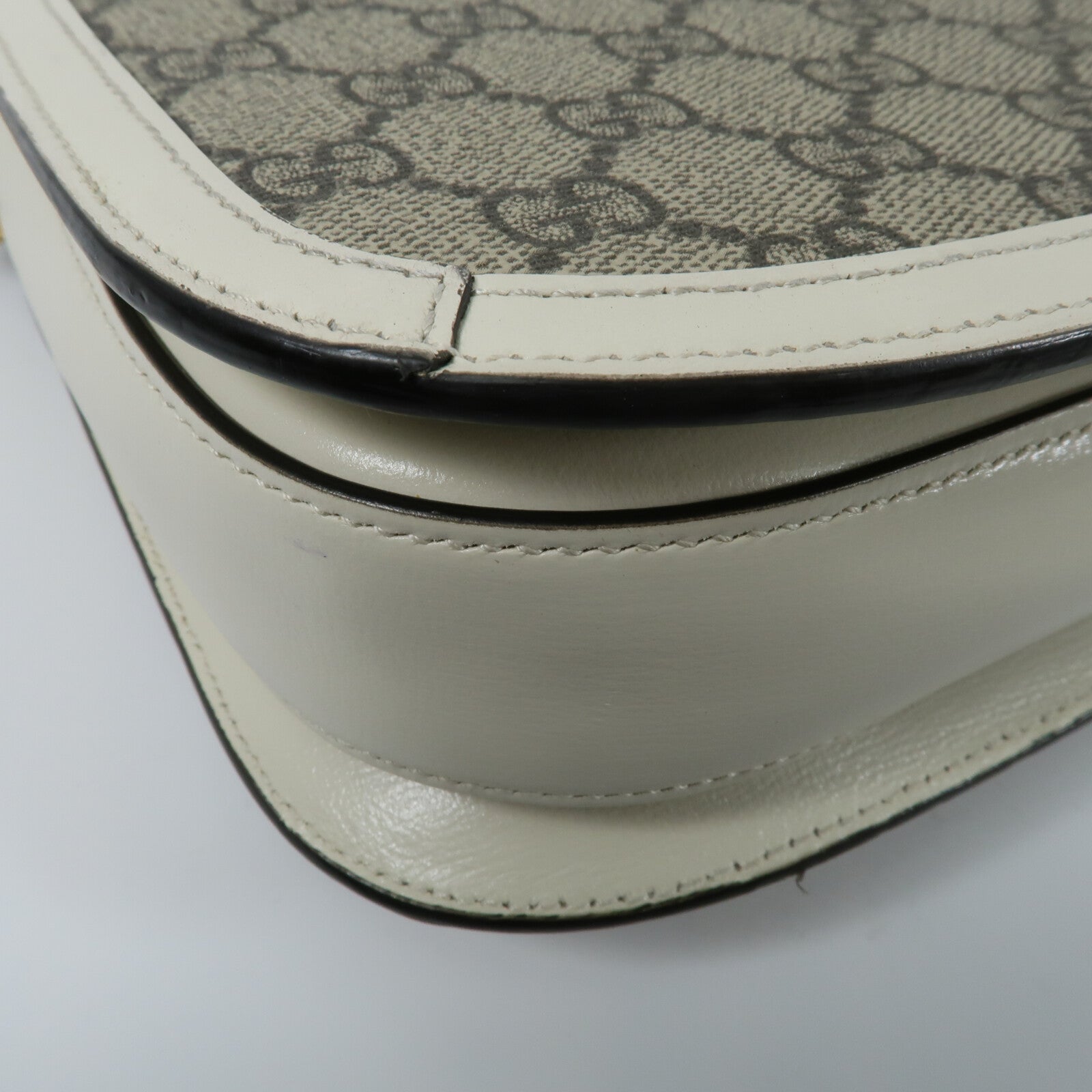GUCCI 塗層帆布Horsebit 1955 Medium Shoulder Bag肩背袋