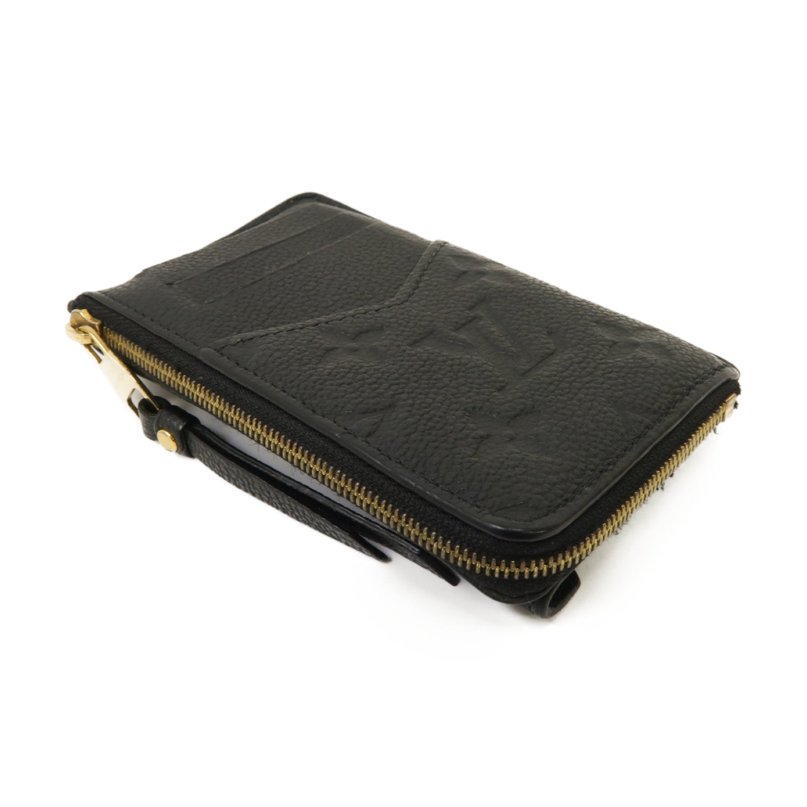 LOUIS VUITTON Monogram Empreinte Recto Verso金扣卡片套黑色