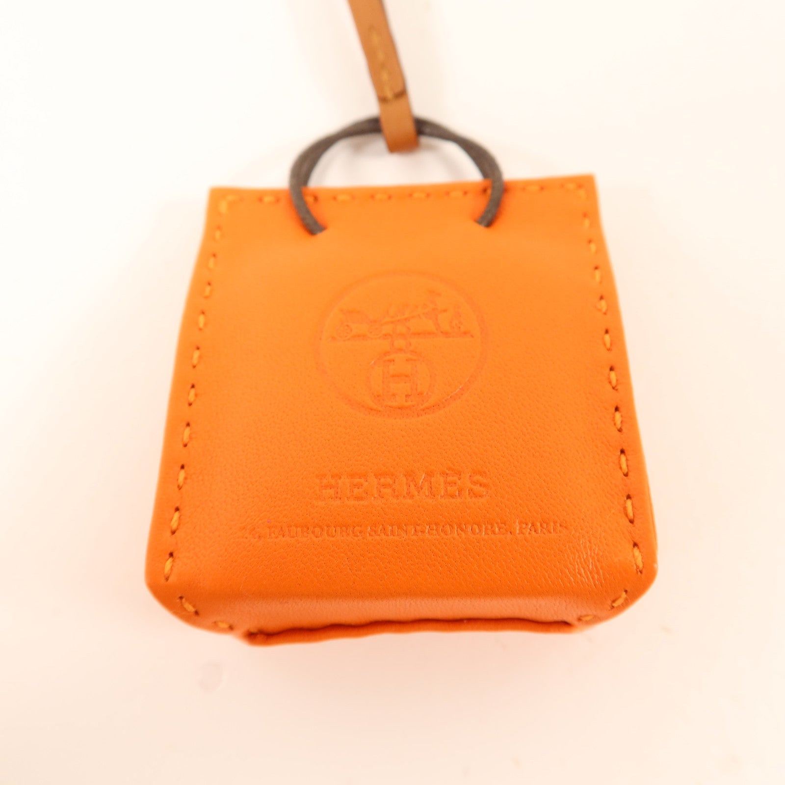 HERMES Milo皮革/Swift皮革Sac Orange Bag Charm掛飾Orange
