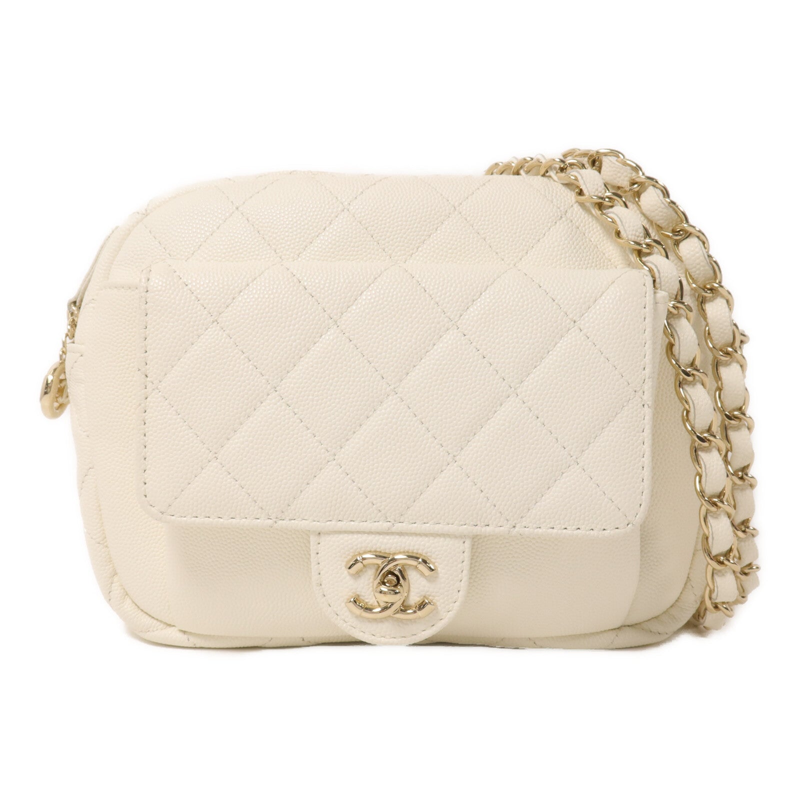 CHANEL 牛皮皮革Chain Shoulder鏈帶肩背袋