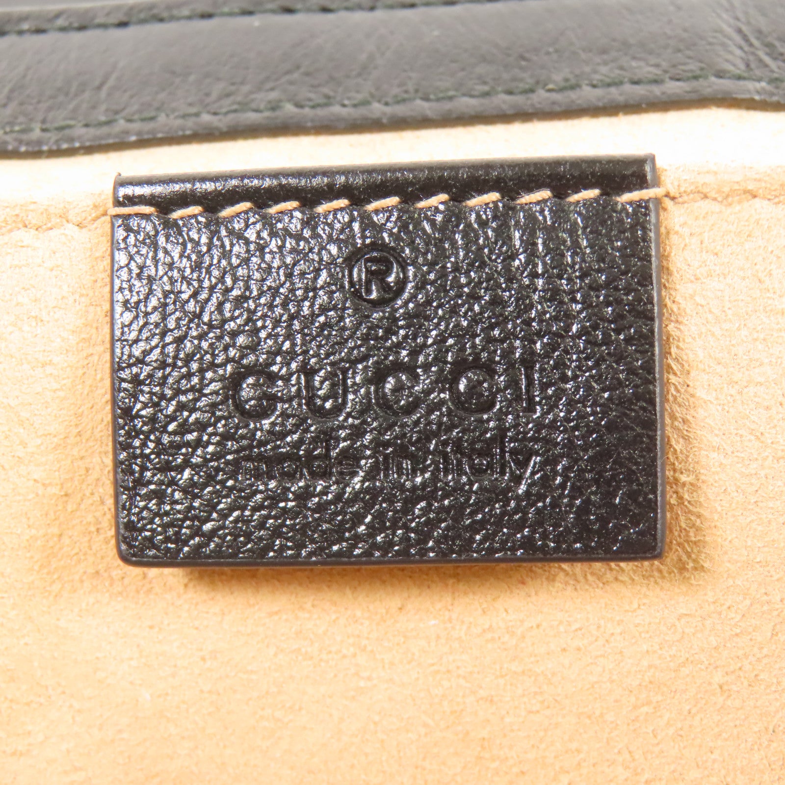 GUCCI GG GHW GG Marmont Shoulder Bag 446744 Calfskin Leather Beige/Black