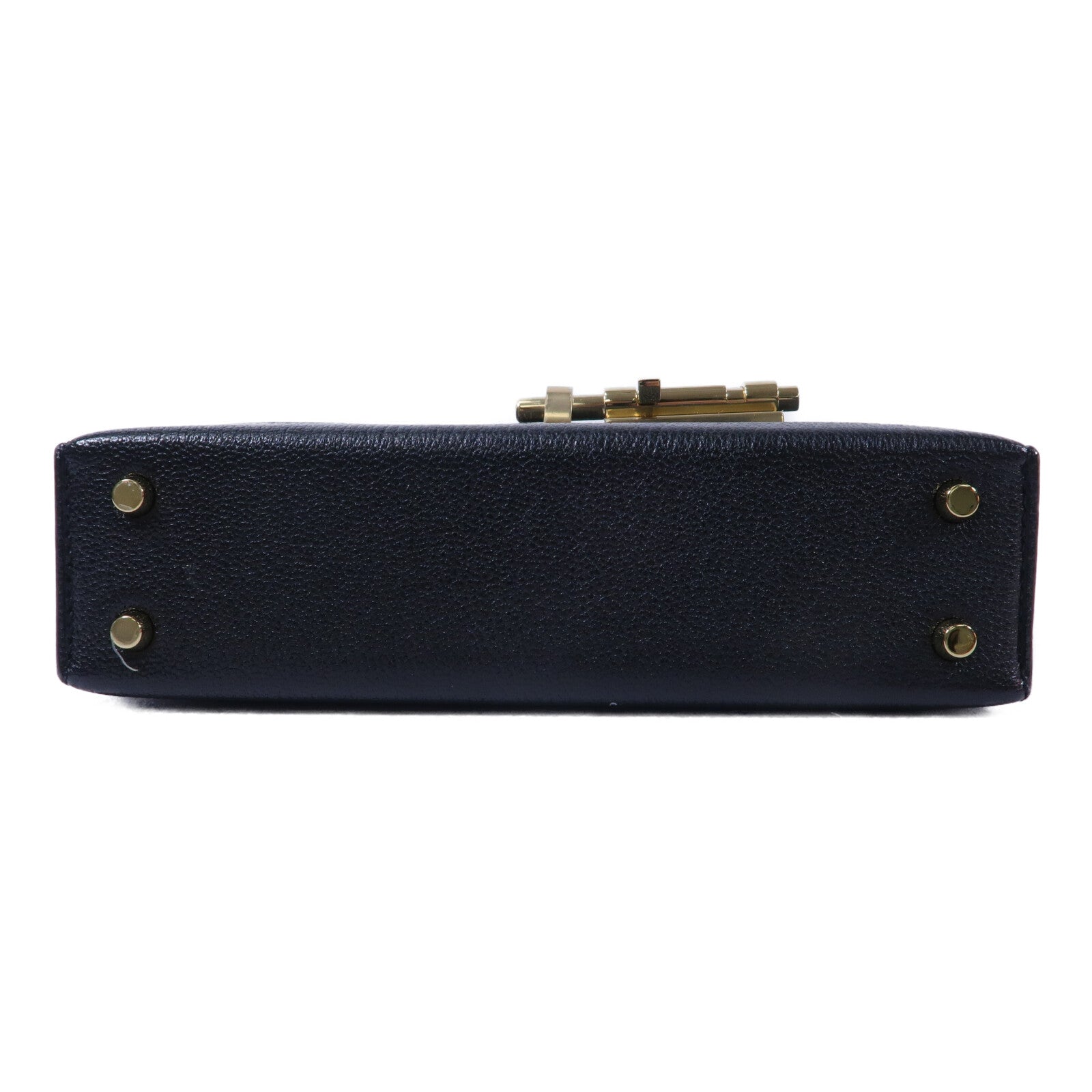 HERMES Chevre皮革Mini Verrou鏈帶肩背袋Noir
