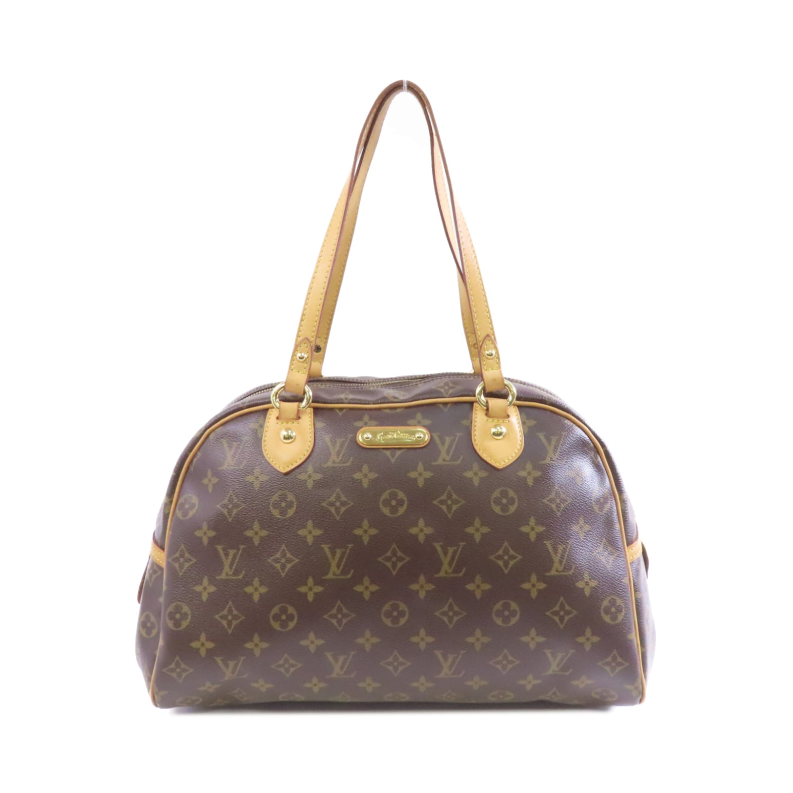 LOUIS VUITTON Monogram Montorgueil GM金扣肩背袋啡色