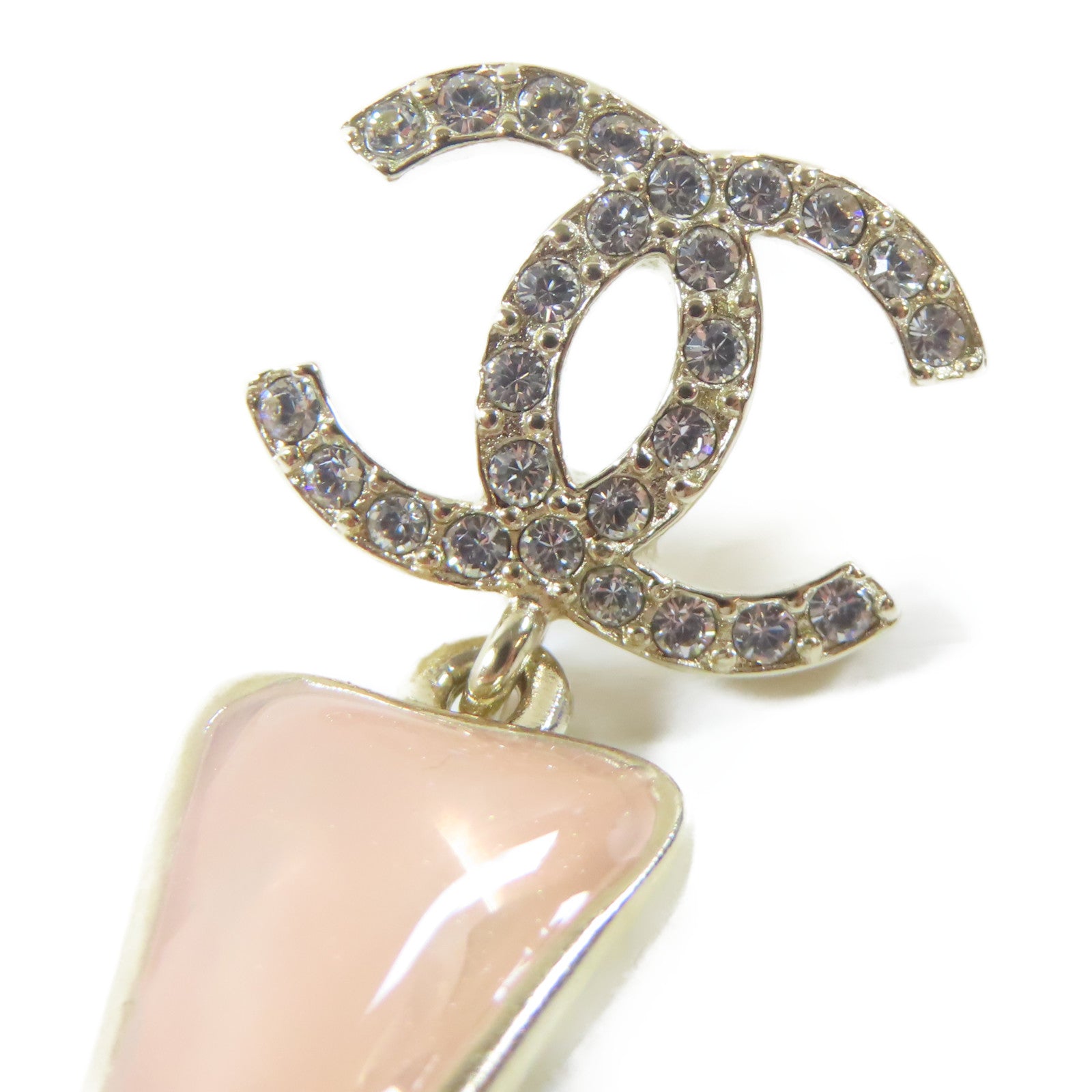 CHANEL 【激減優惠】金屬Pierced Earrings耳環金色/粉紅色