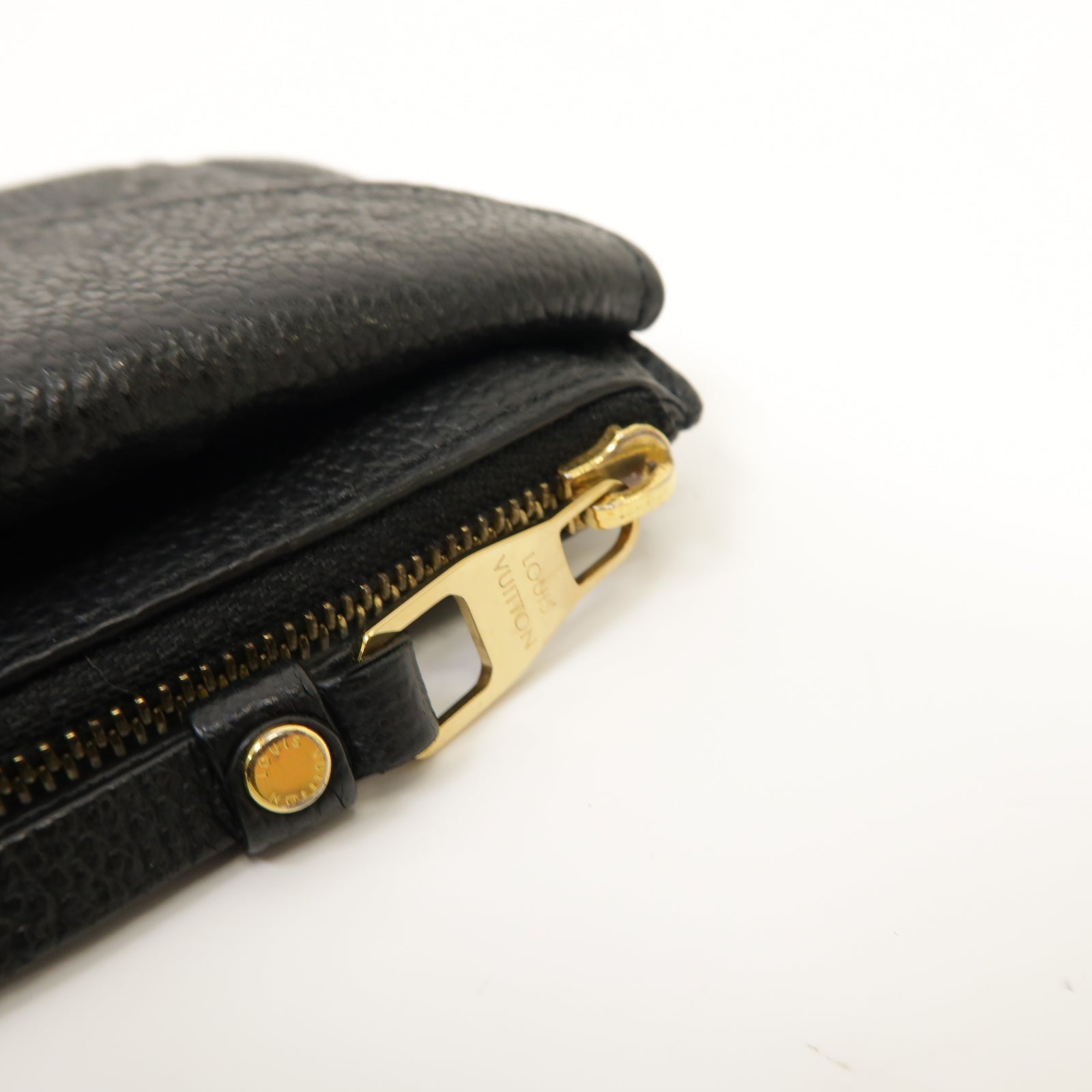 LOUIS VUITTON Monogram Empreinte Recto Verso金扣卡片套黑色