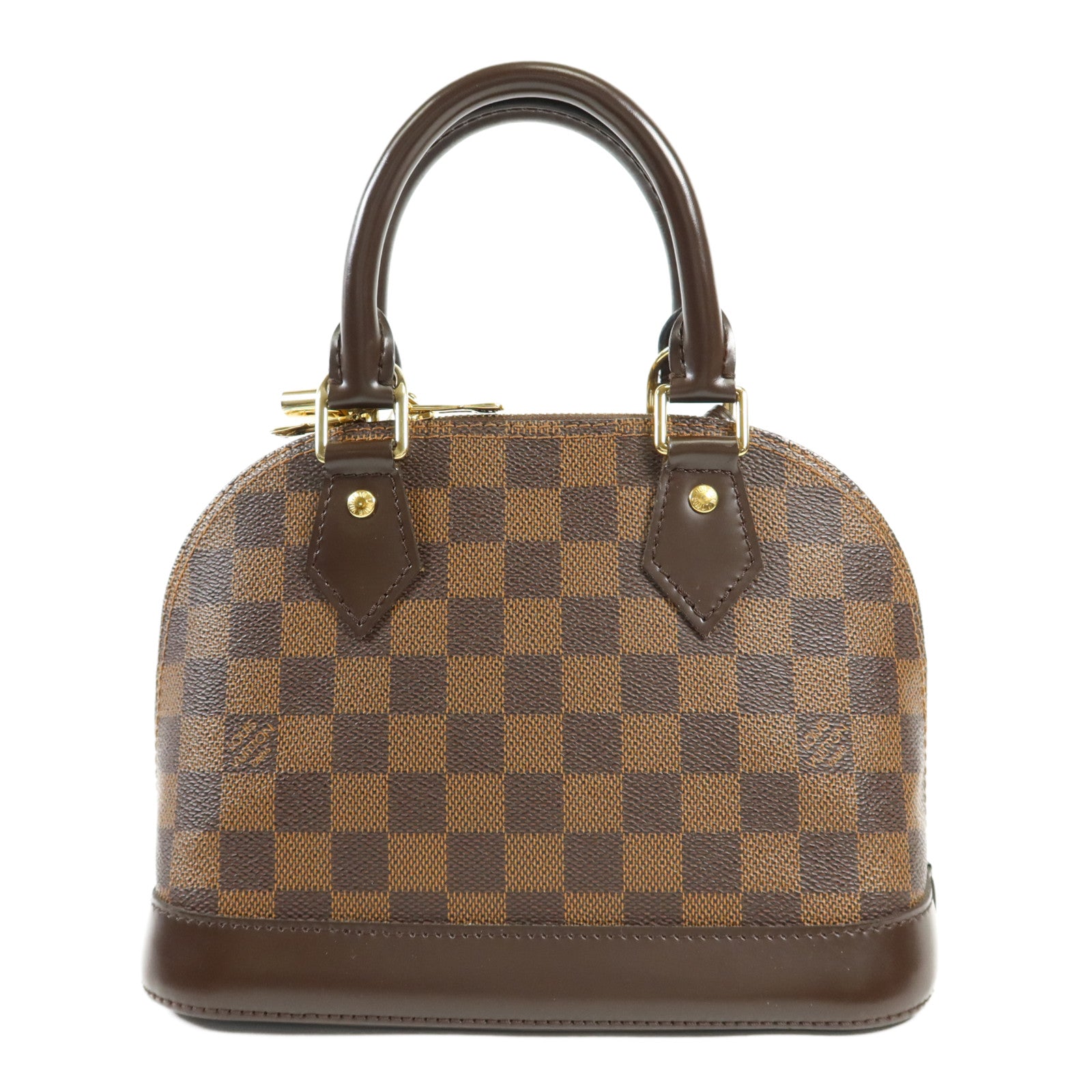 LOUIS VUITTON Damier Alma BB金扣手挽肩背兩用袋棕色