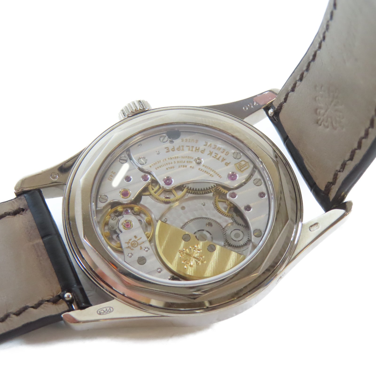 PATEK PHILIPPE Calatrava18K白金自動機芯手錶黑色