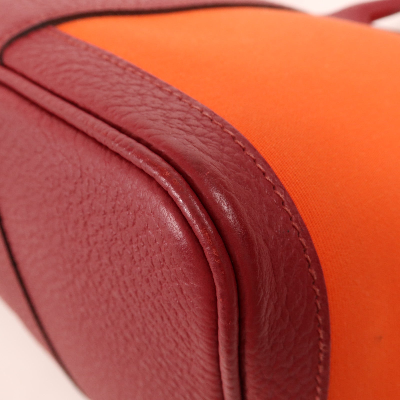 HERMES 帆布Garden Party PM銀扣手挽袋