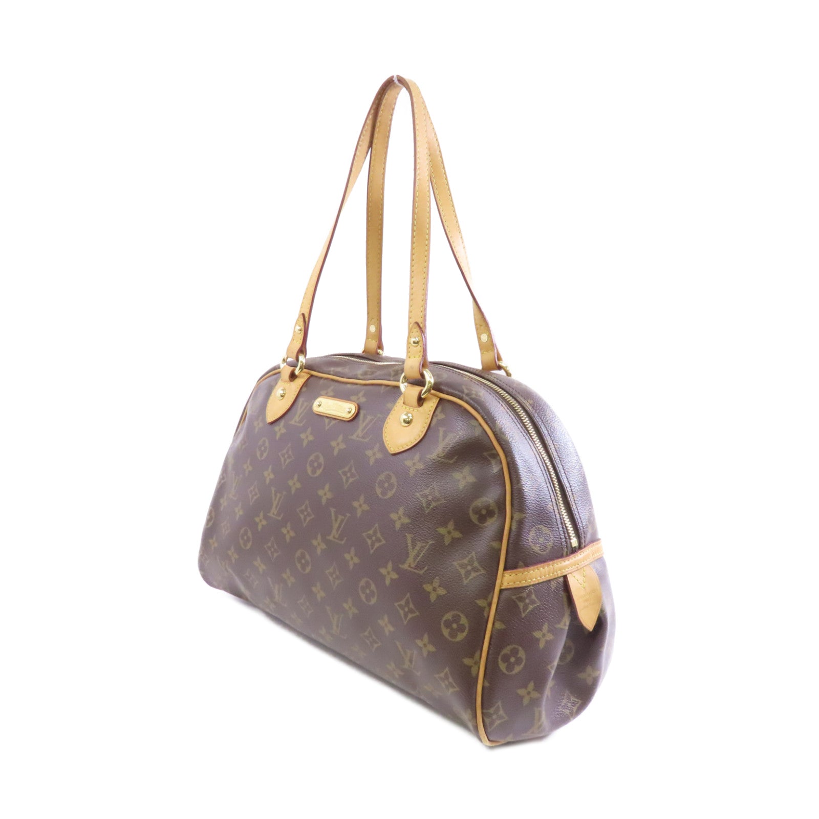 LOUIS VUITTON Monogram Montorgueil GM金扣肩背袋啡色