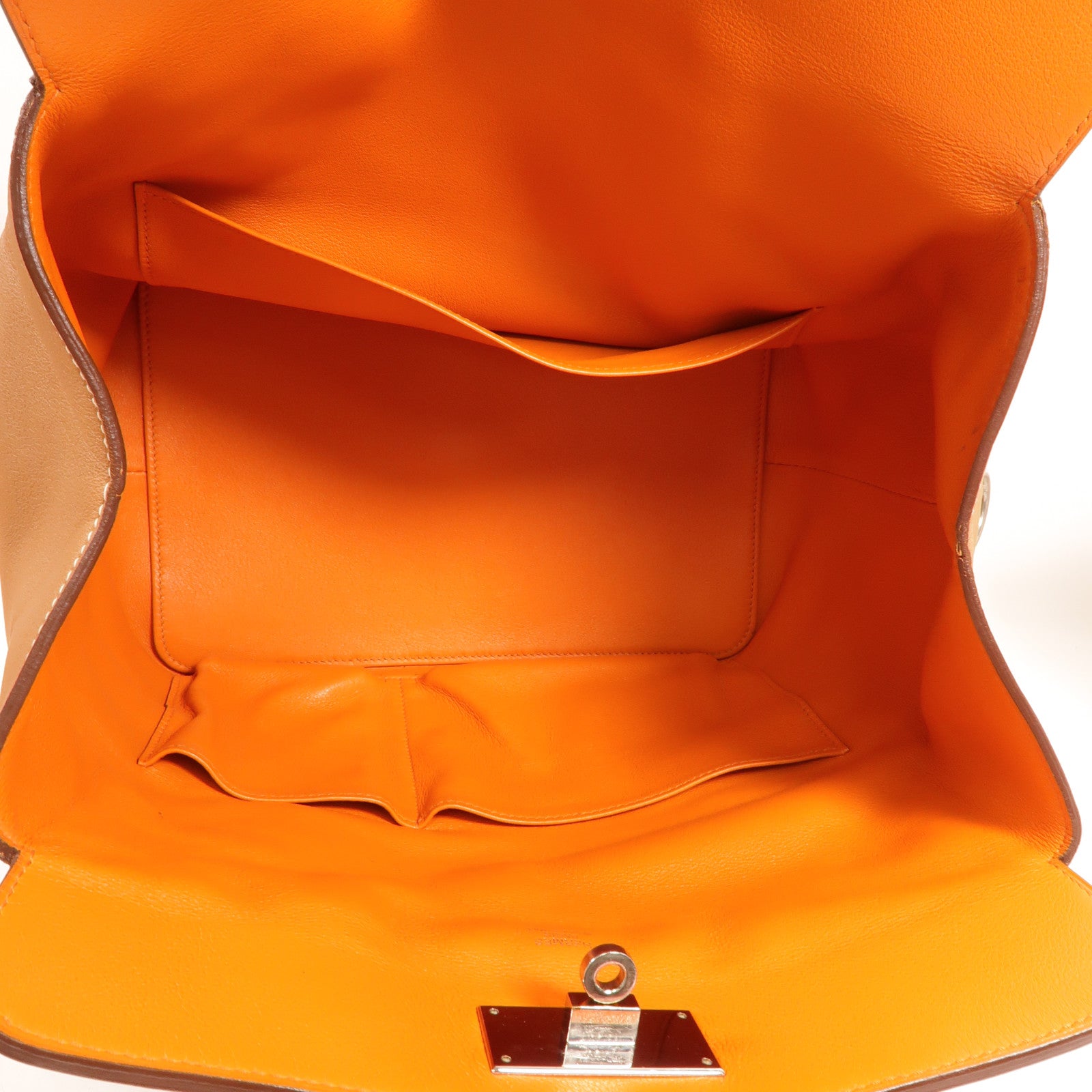 HERMES Swift皮革Toolbox 26手挽肩背兩用袋Gold/Orange