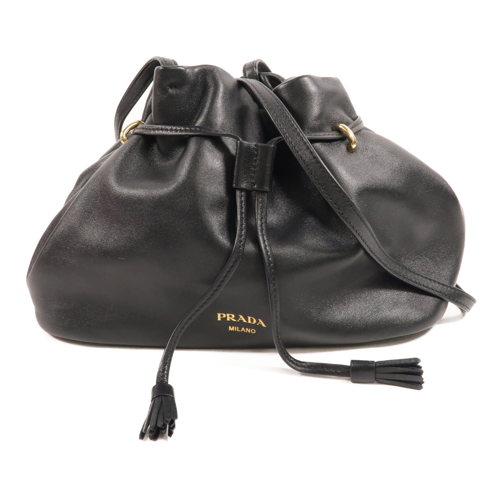 PRADA 羊皮皮革Bucket Bag肩背袋