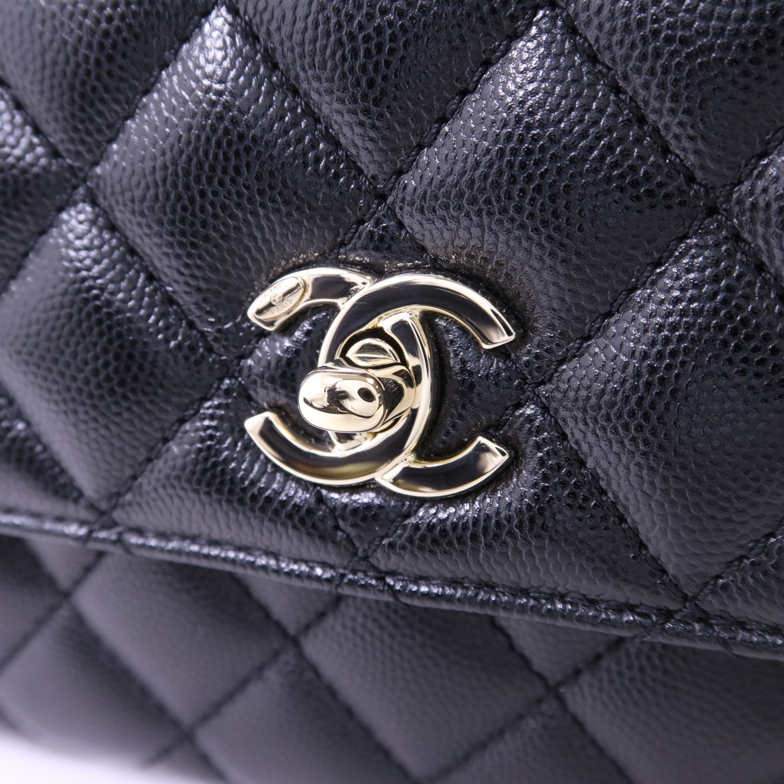 CHANEL 牛皮皮革Coco Handle Small金扣手挽肩背兩用袋