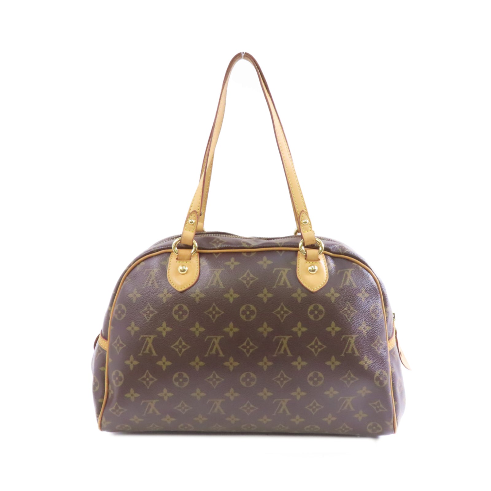 LOUIS VUITTON Monogram Montorgueil GM金扣肩背袋啡色
