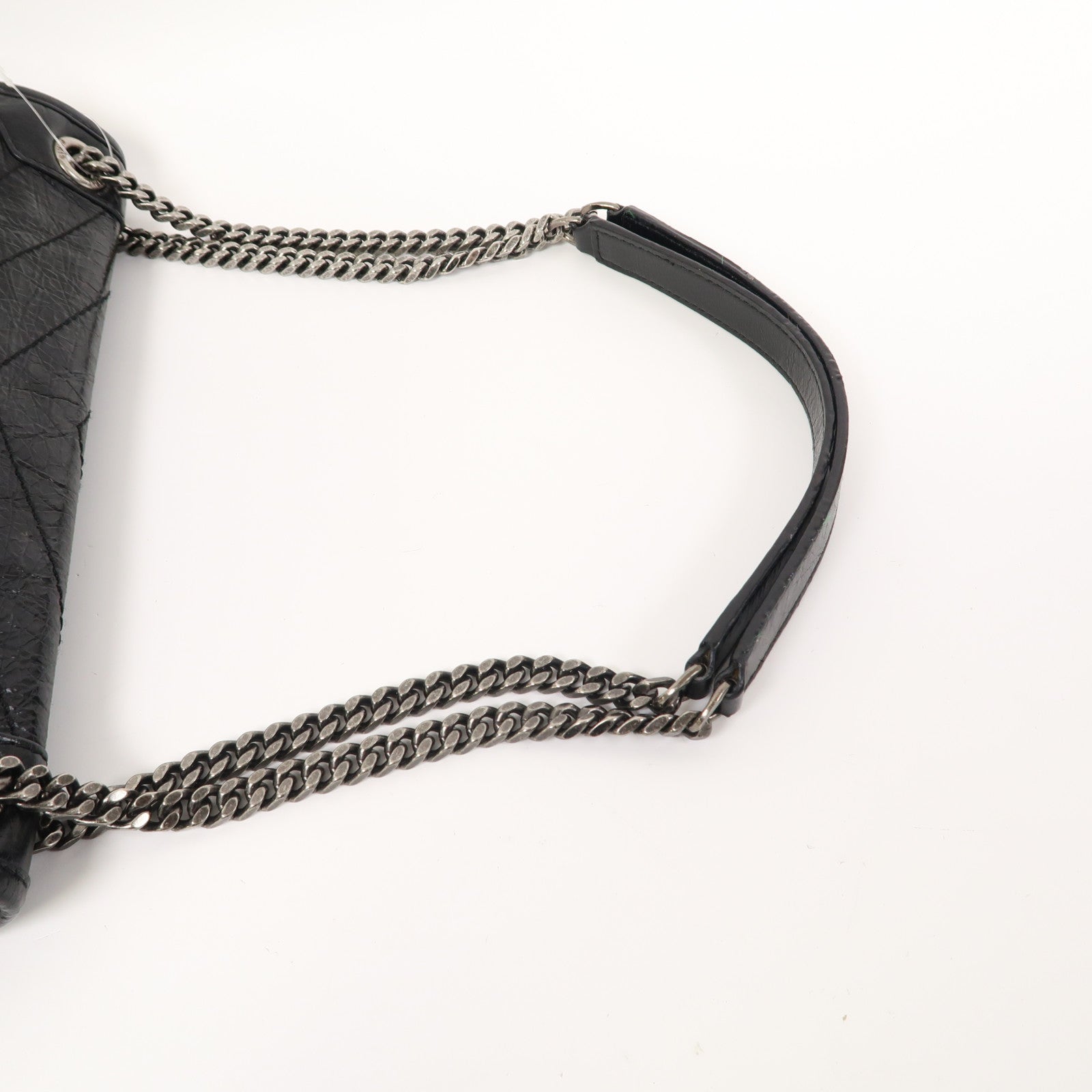 SAINT LAURENT 牛皮皮革Niki Bag銀扣鏈帶肩背袋黑色
