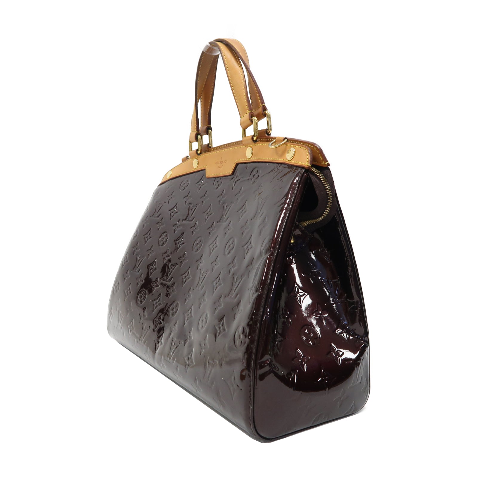 LOUIS VUITTON 【激減優惠】Monogram Vernis Brea GM金扣手挽肩背兩用袋酒紅色