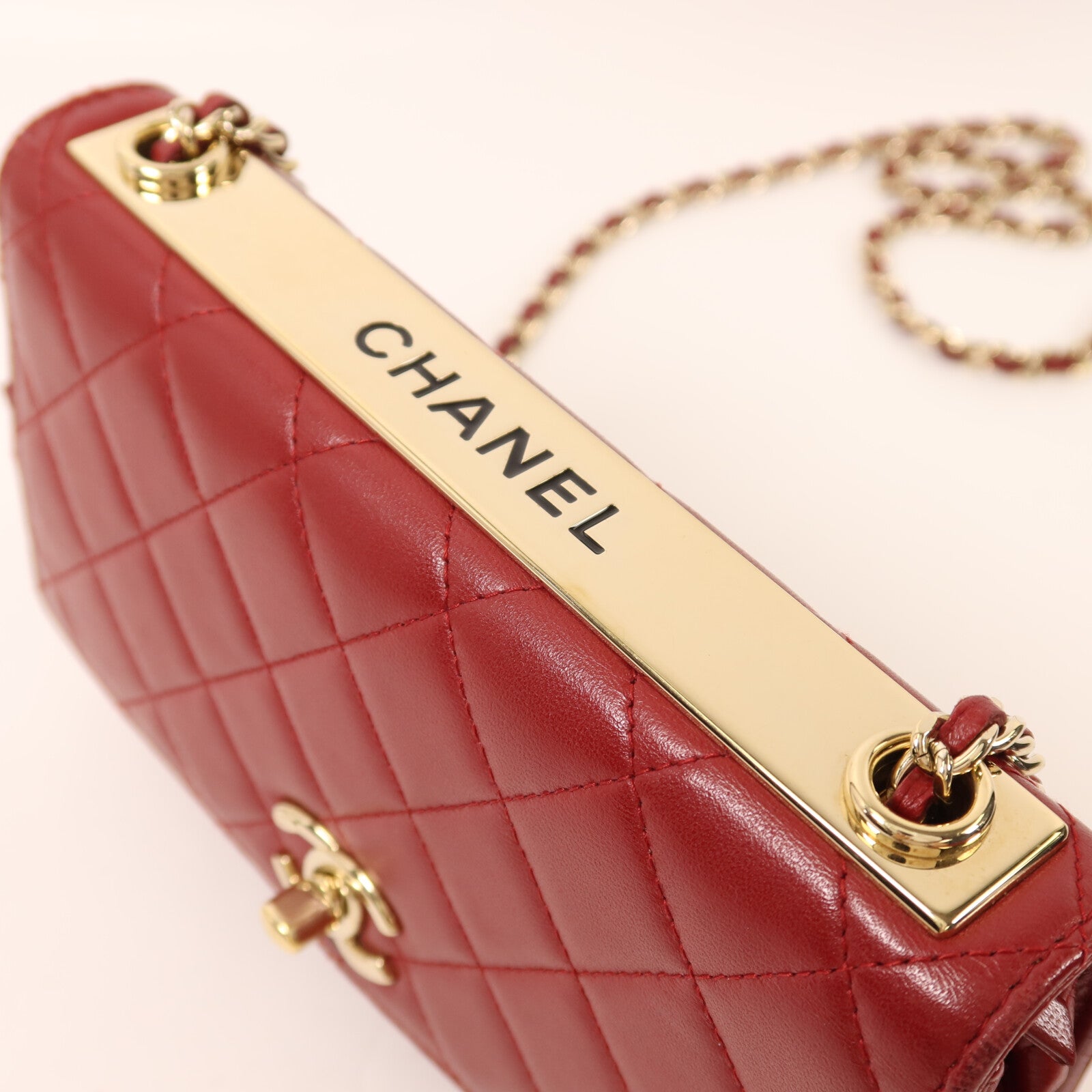 CHANEL 羊皮皮革Wallet On Chain金扣鏈帶肩背袋