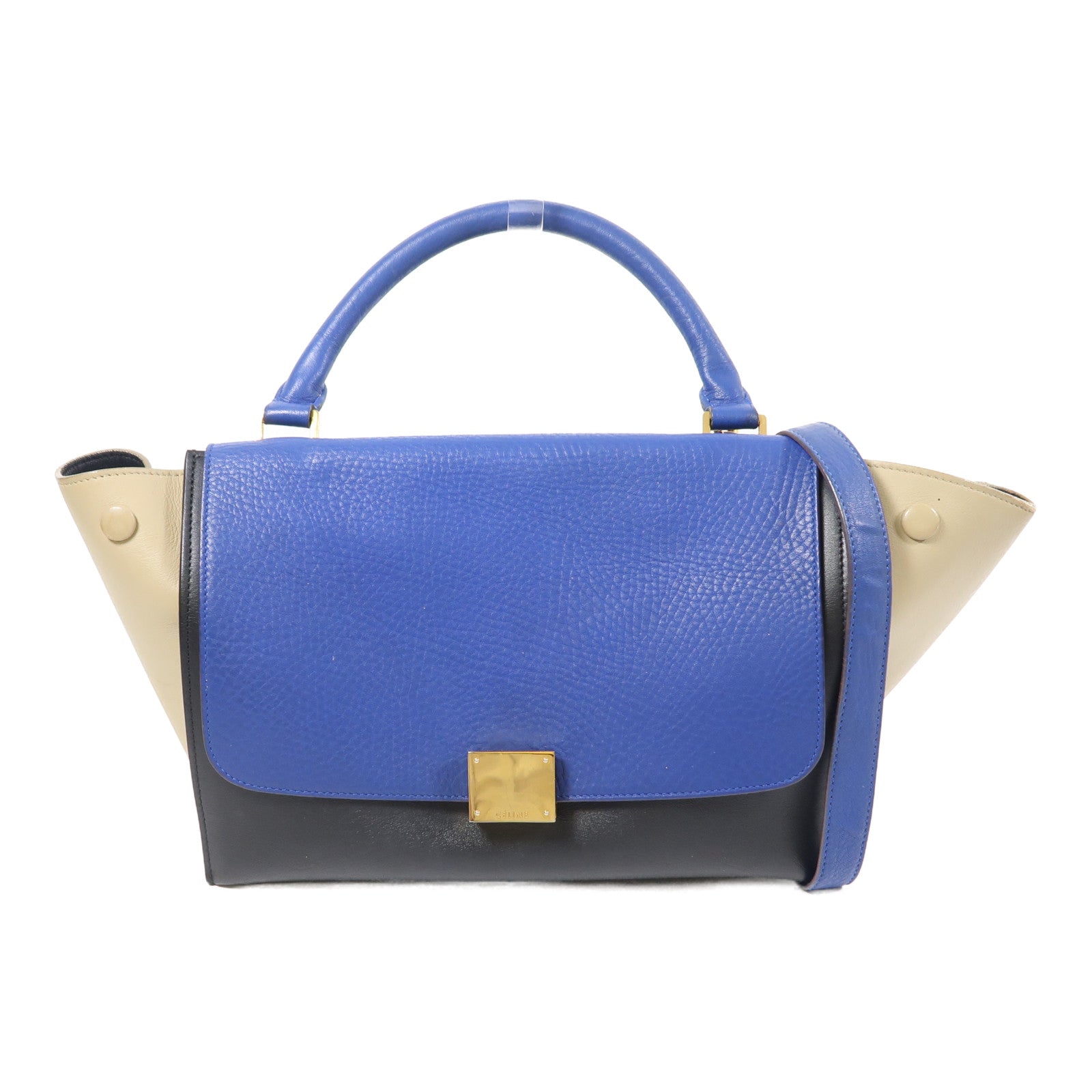 CELINE 牛皮皮革Trapeze金扣手挽肩背兩用袋