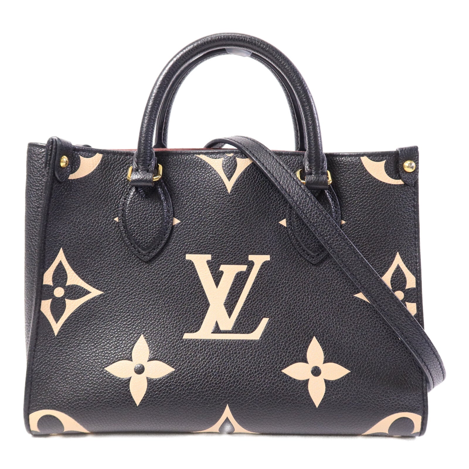 LOUIS VUITTON Monogram Empreinte On The Go PM金扣手挽肩背兩用袋