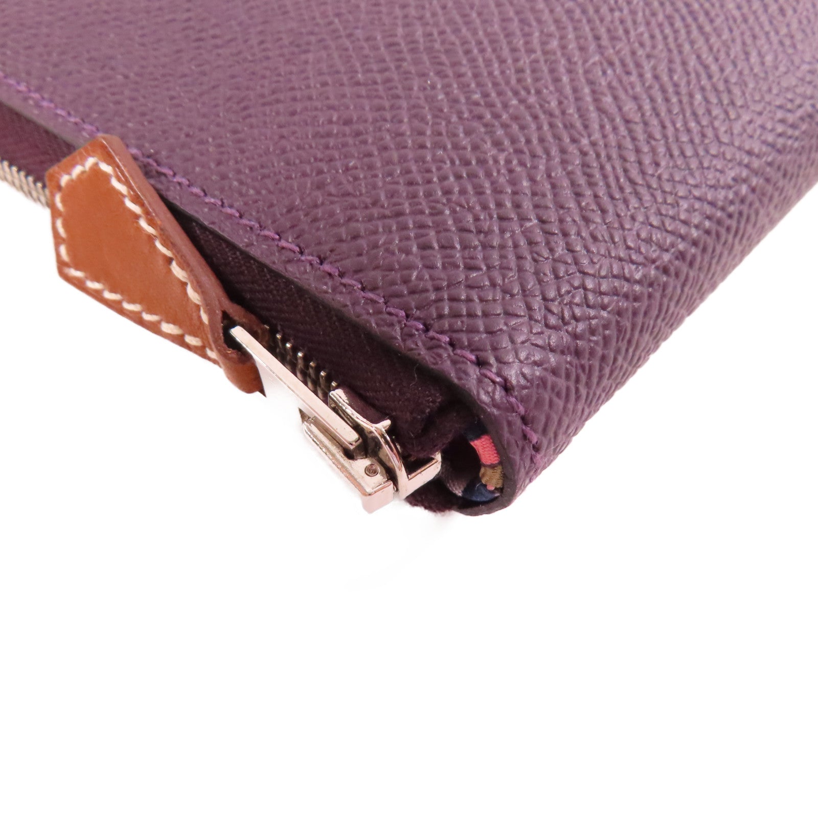 HERMES 【激減優惠】Epsom皮革Silk In Long Wallet銀扣長錢包55 Rouge H