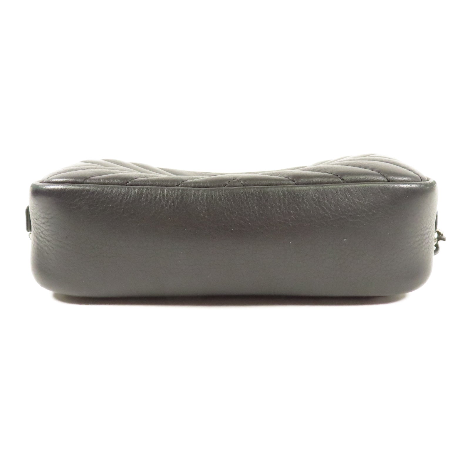 CHANEL 牛皮皮革Chain Shoulder銀扣鏈帶肩背袋