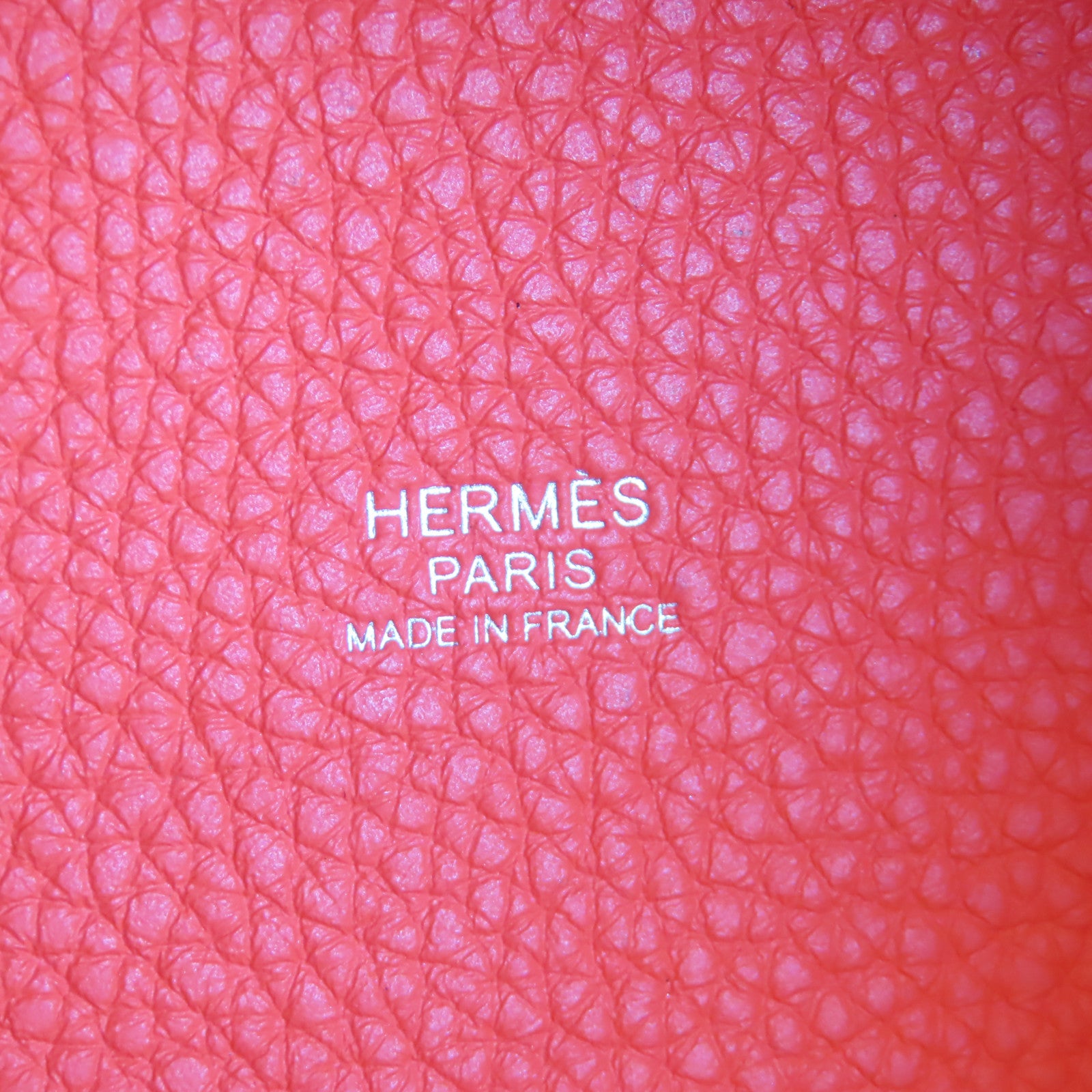HERMES Clemence皮革Picotin PM銀扣手挽袋Rose Texas紅色