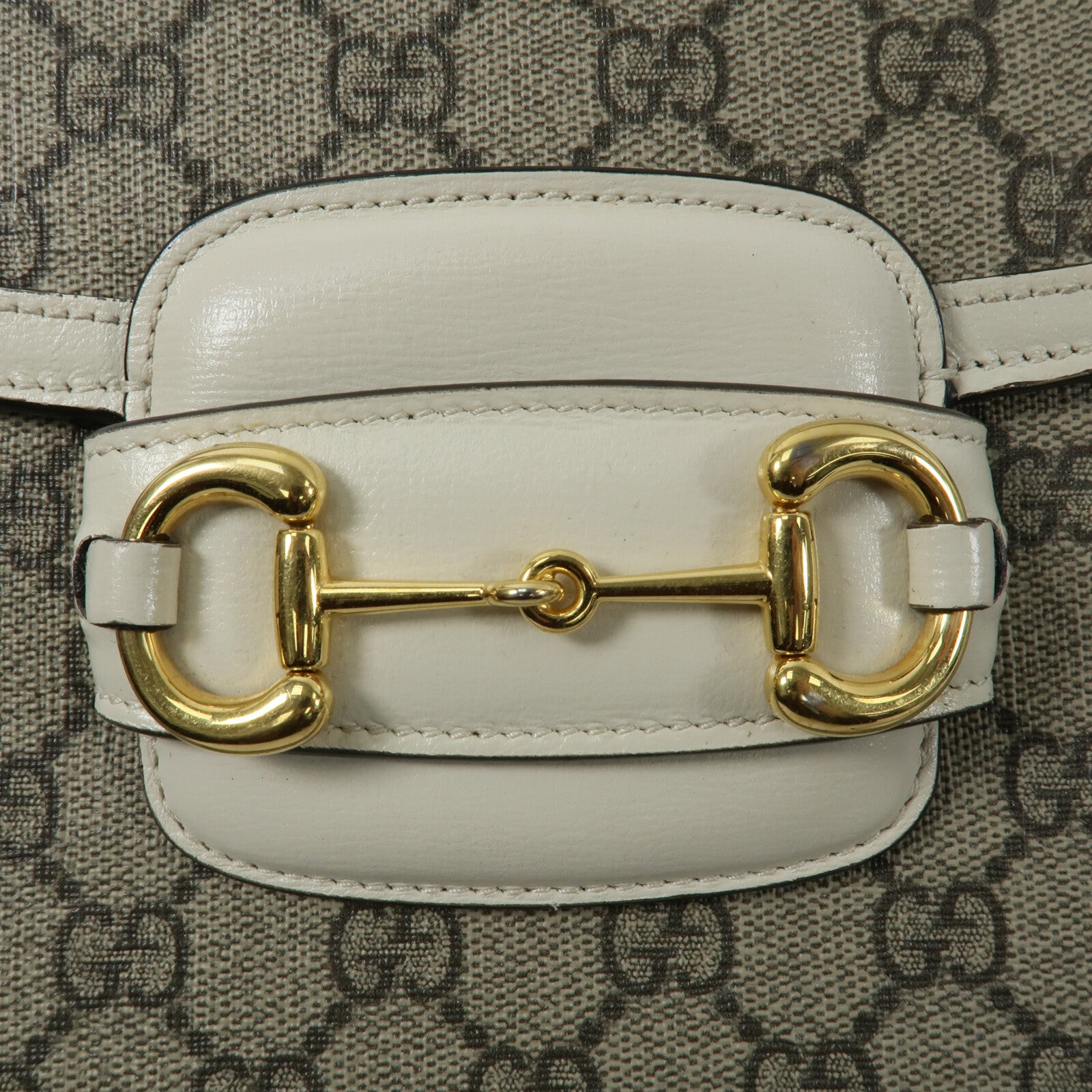 GUCCI 塗層帆布Horsebit 1955 Medium Shoulder Bag肩背袋