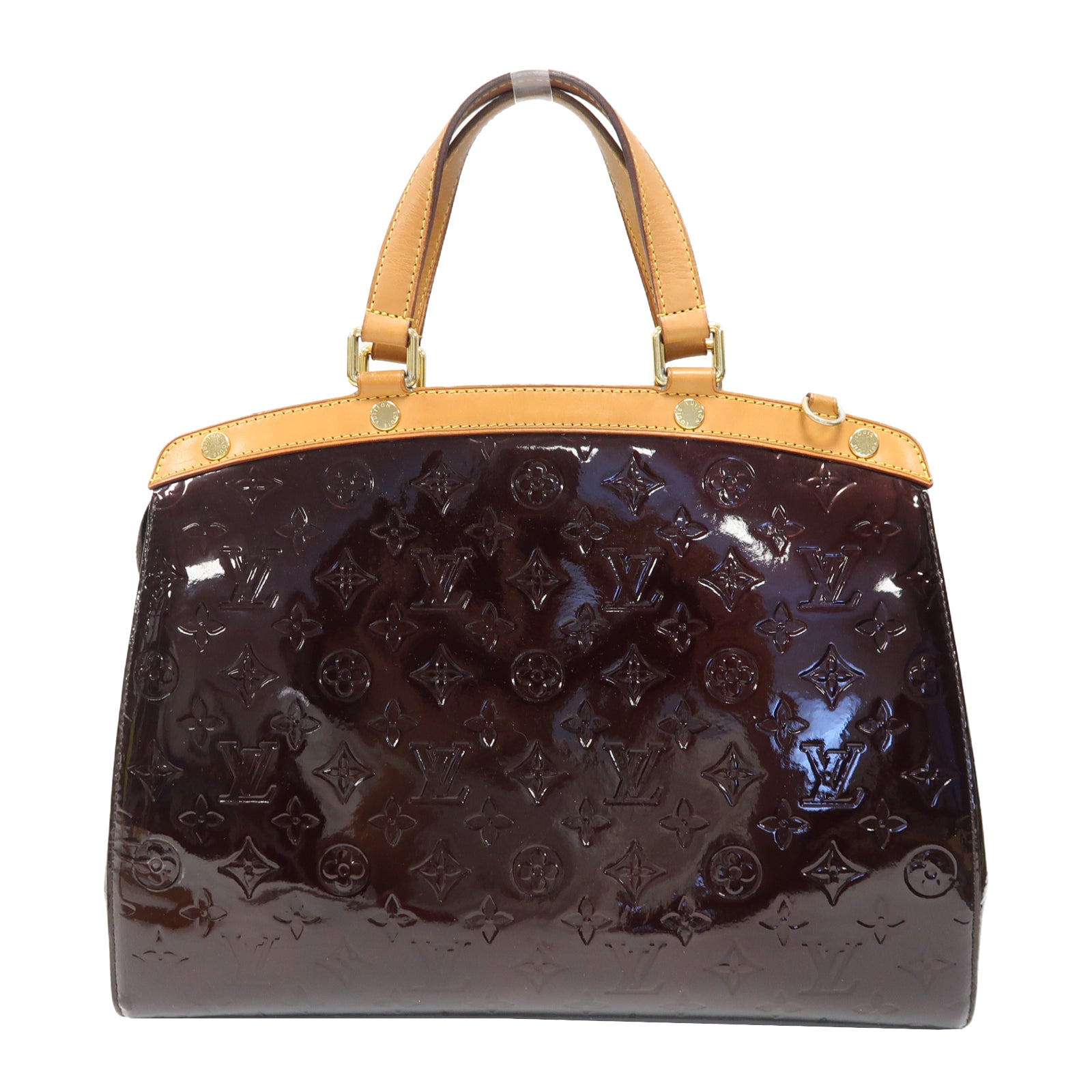 LOUIS VUITTON 【激減優惠】Monogram Vernis Brea GM金扣手挽肩背兩用袋酒紅色