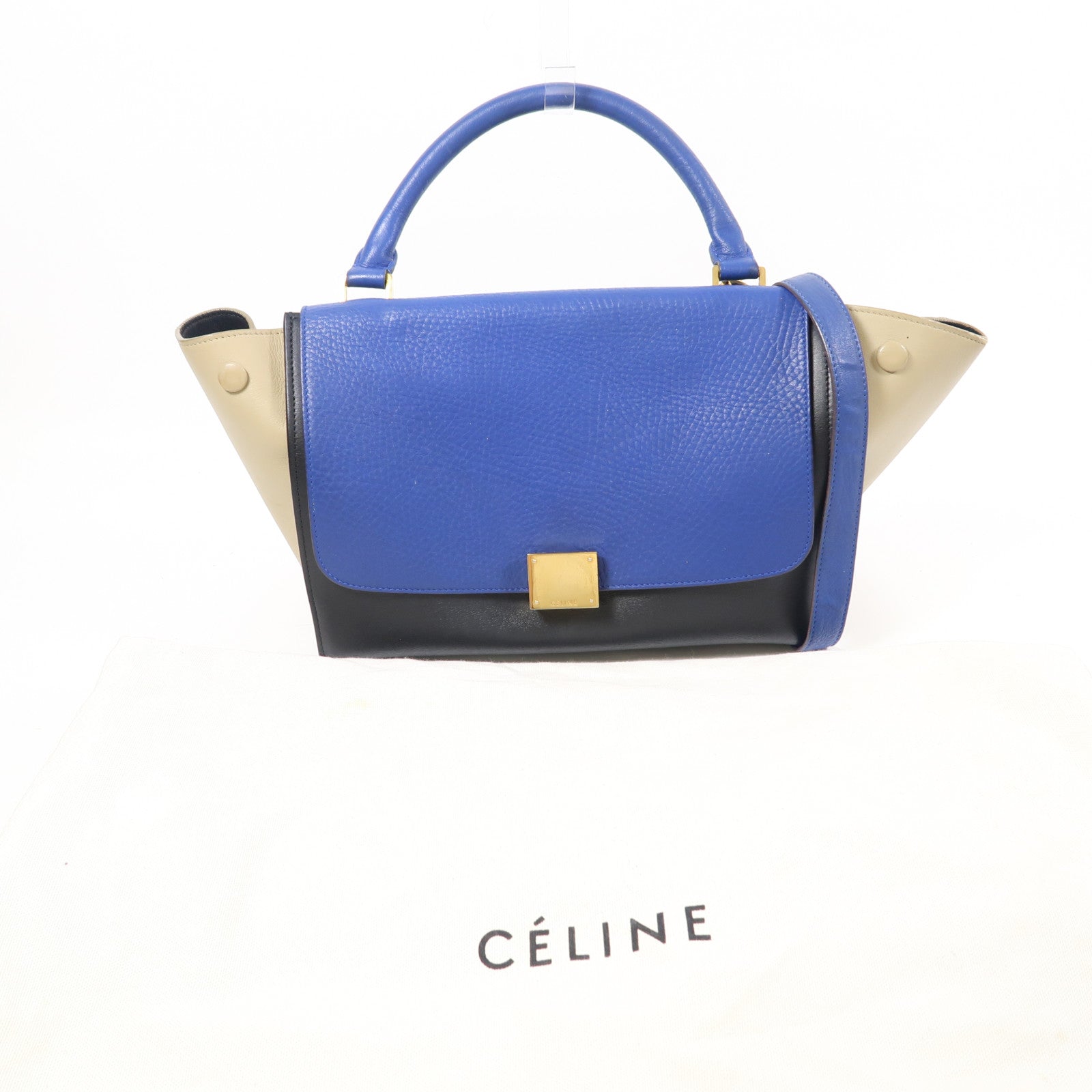 CELINE 牛皮皮革Trapeze金扣手挽肩背兩用袋