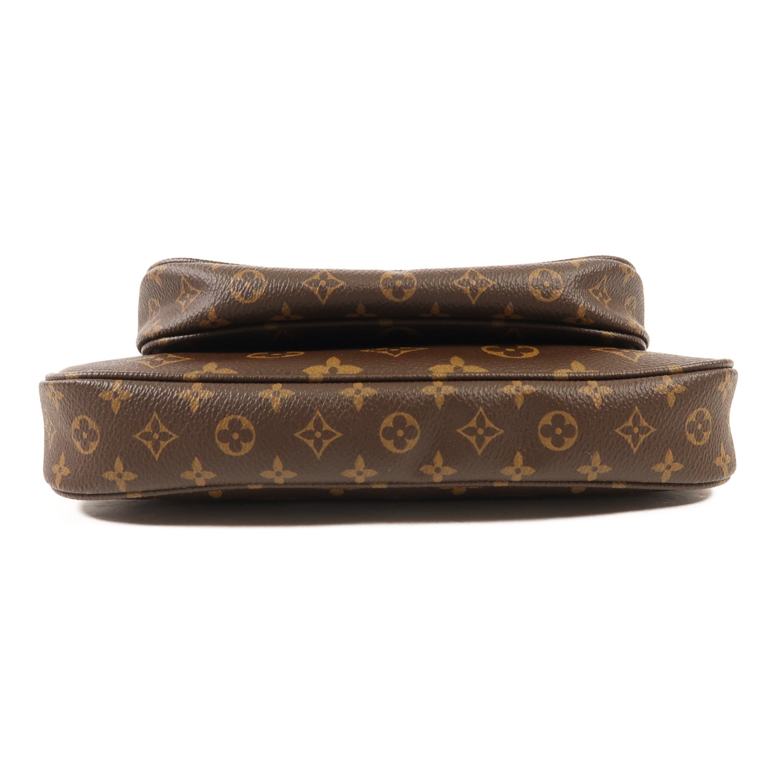 LOUIS VUITTON Monogram Multi Pochette Accessoires金扣手挽肩背兩用袋棕色